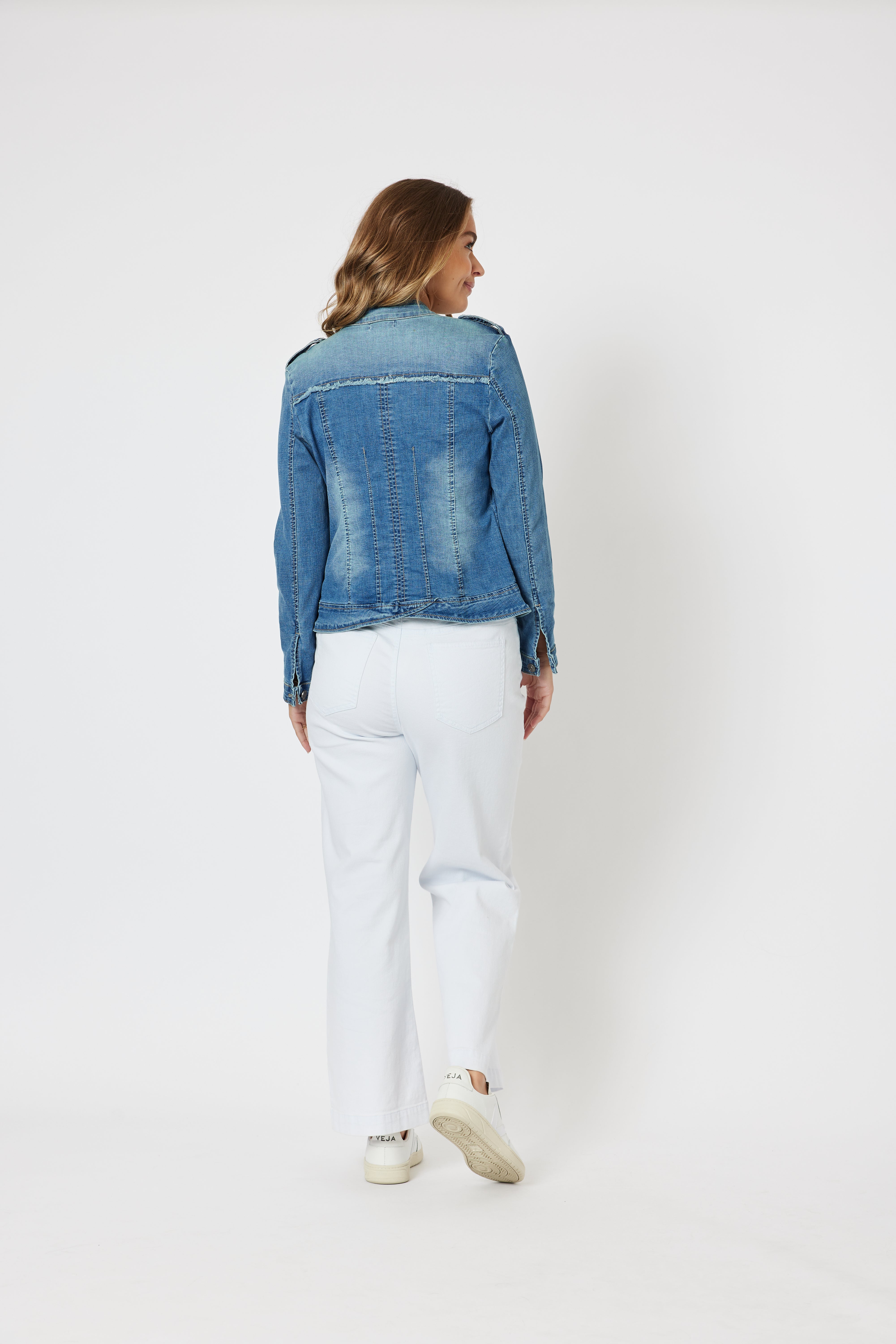 Threadz Military Denim Jacket - Denim