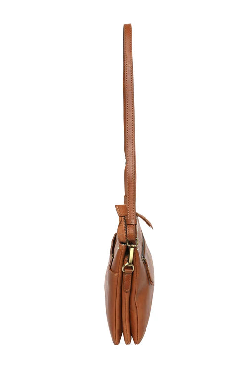 Cosgrove & Co Jenna Compartment Cross Body Bag - Tobacco
