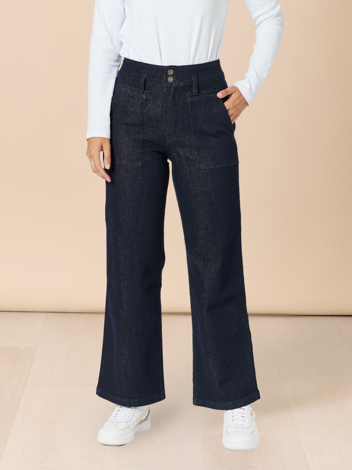 Gordon Smith Hudson High Rise Wide Leg Jean - Dark Denim