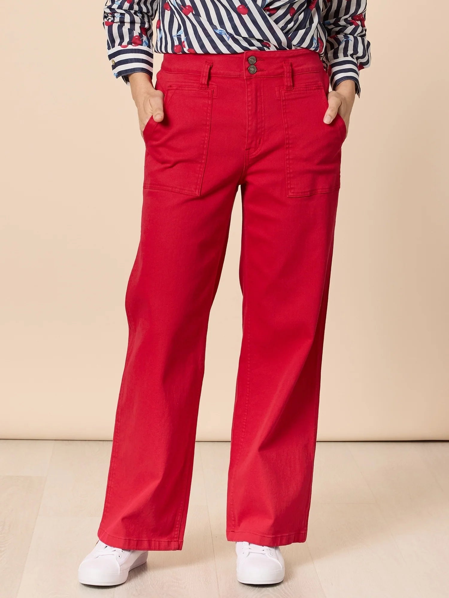 Gordon Smith Hudson High Rise Wide Leg Jean - Red