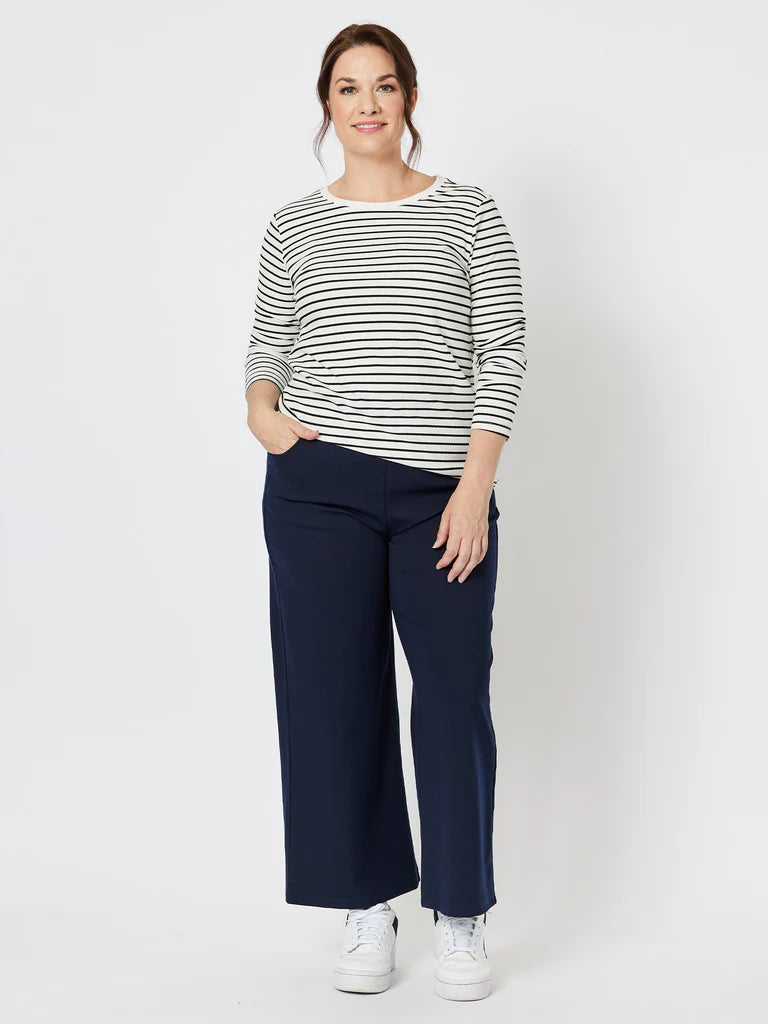 Clarity Kimmy Ponte Wide Leg Pant - Navy