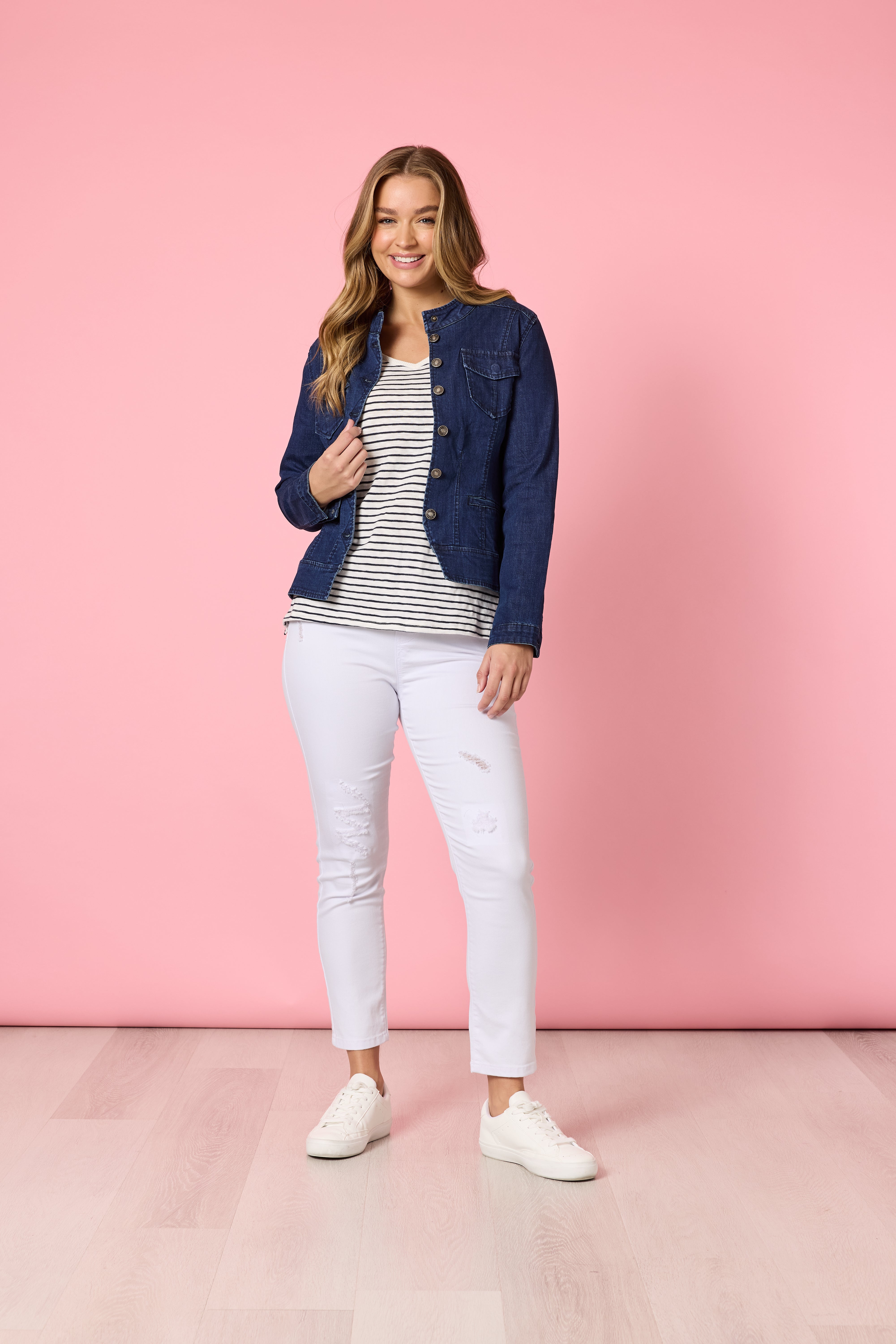 Threadz Maggie Denim Jacket - Dark Denim