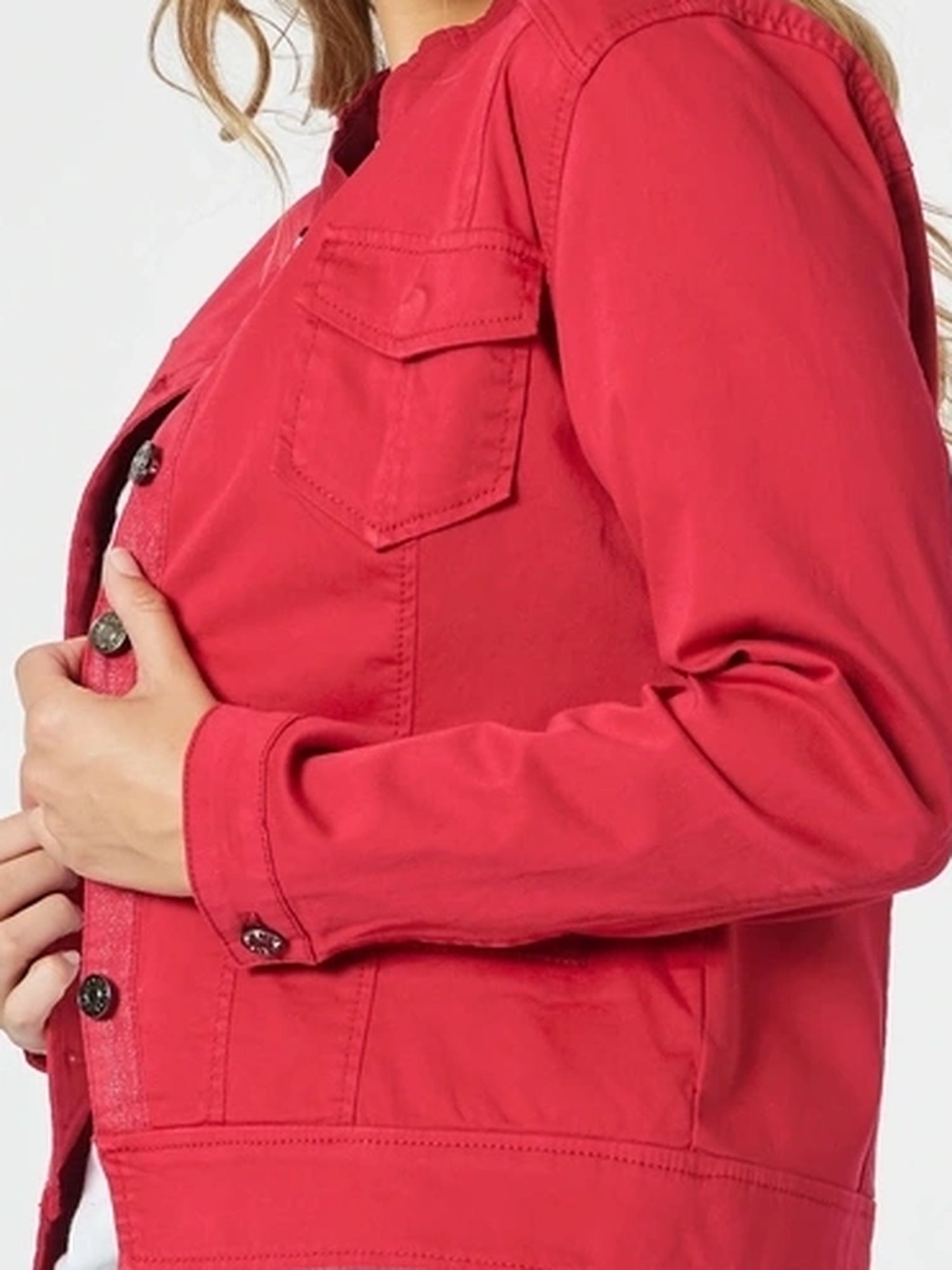 Threadz Maggie Denim Jacket - Red