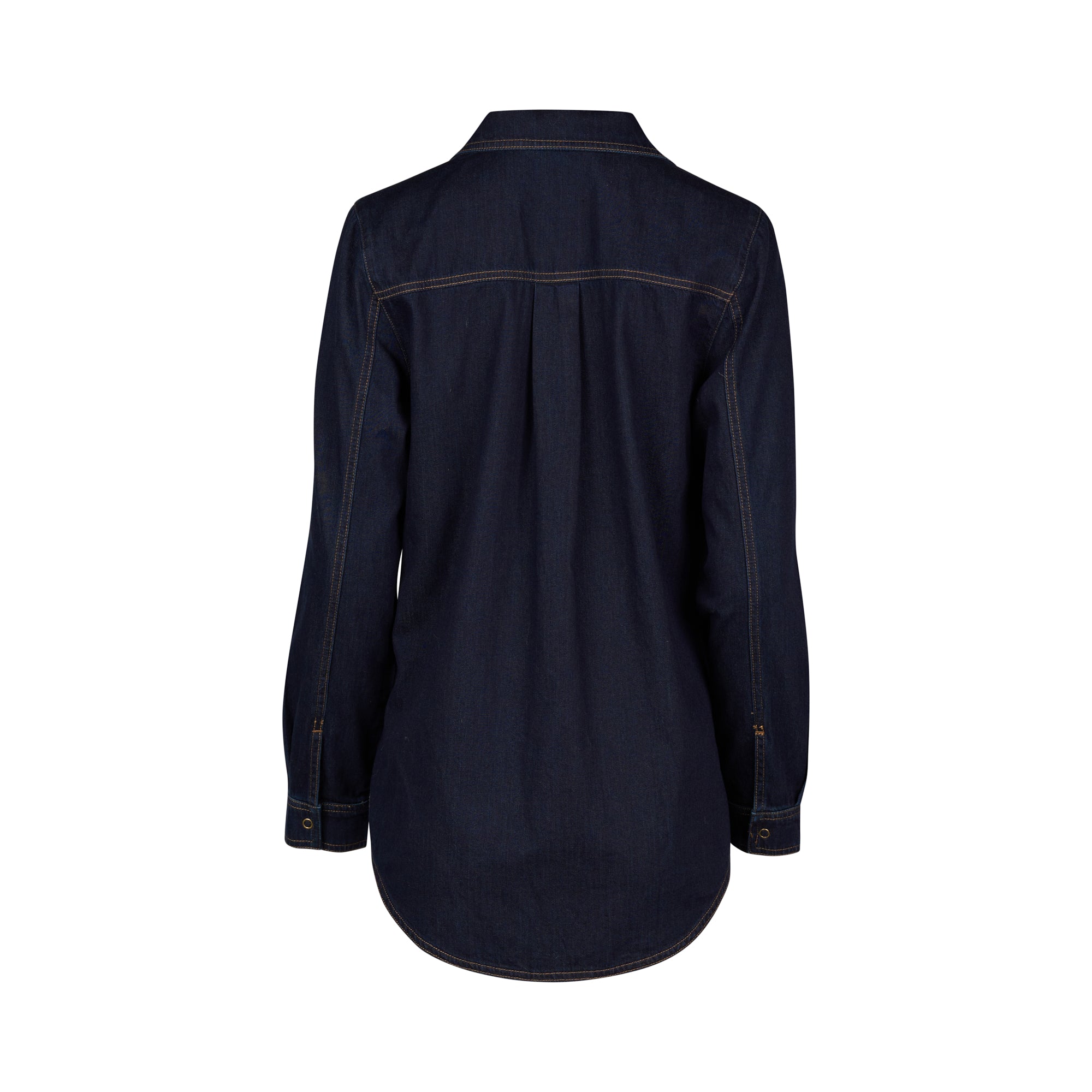 Vassalli Snap-Front Denim Shirt - Dark Denim