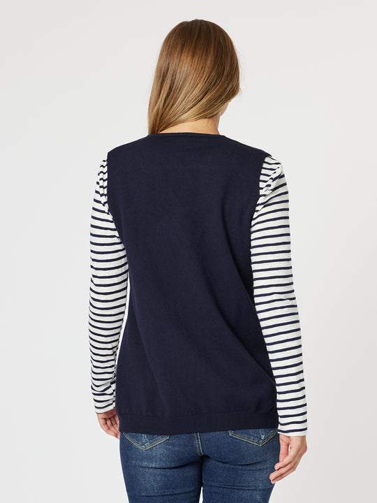 Threadz Vicky Vest - Navy