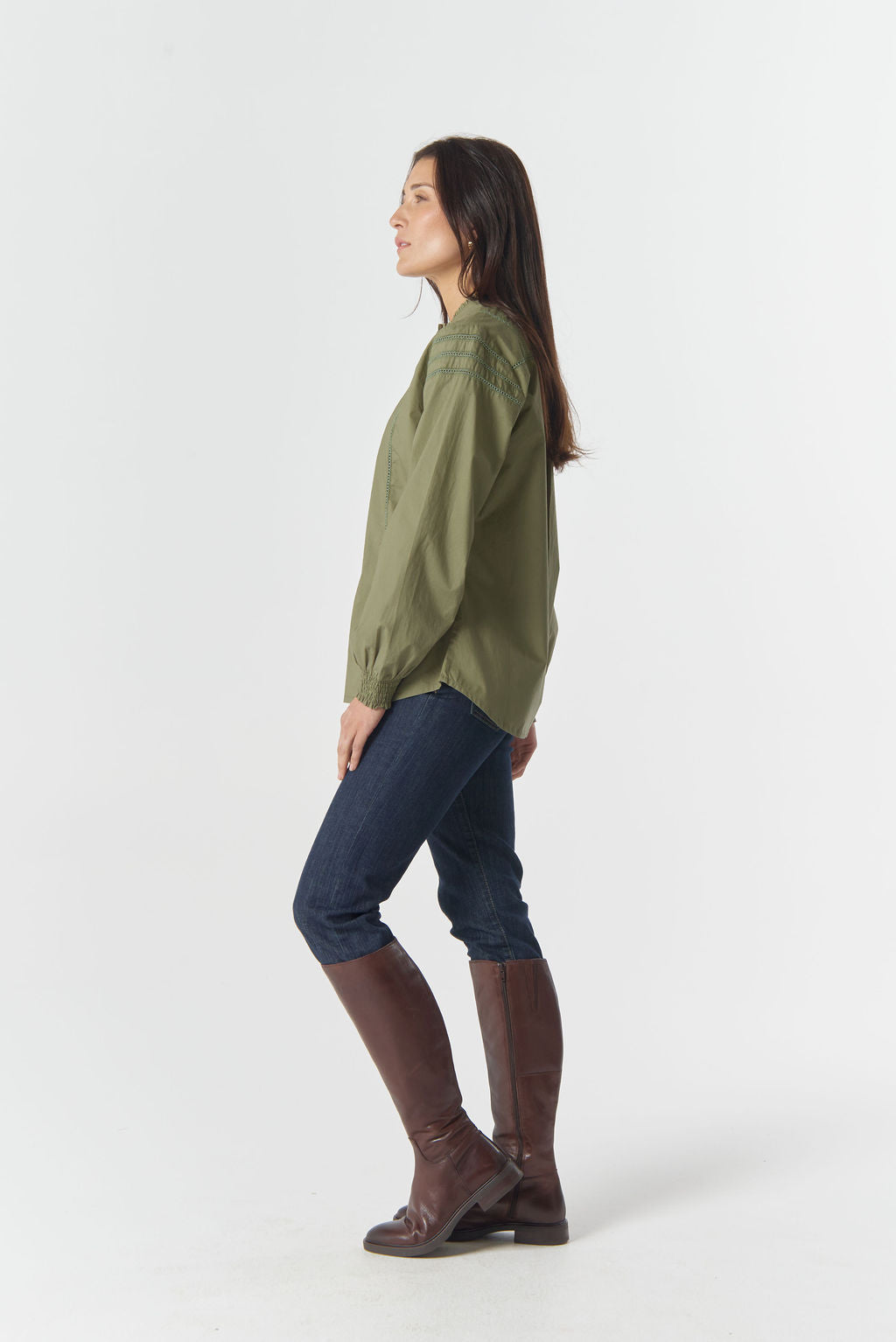 Goondiwindi Cotton Misty Cotton Blouse - Sage