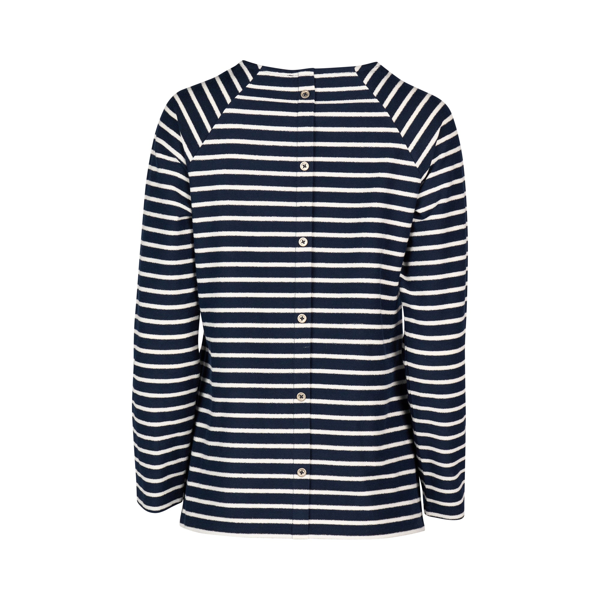 Vassalli Heart Embroidered Striped Top - Navy/White