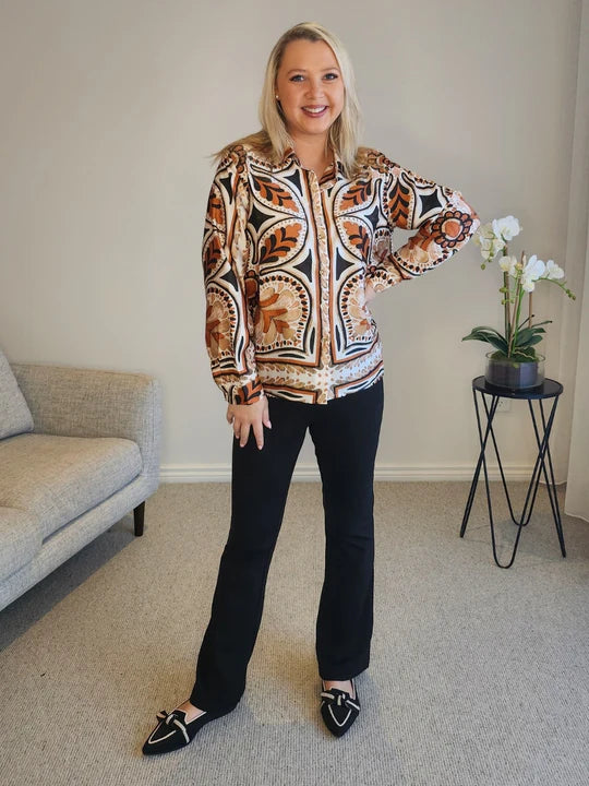 Threadz Studio Shirt - Chocolate/Multi