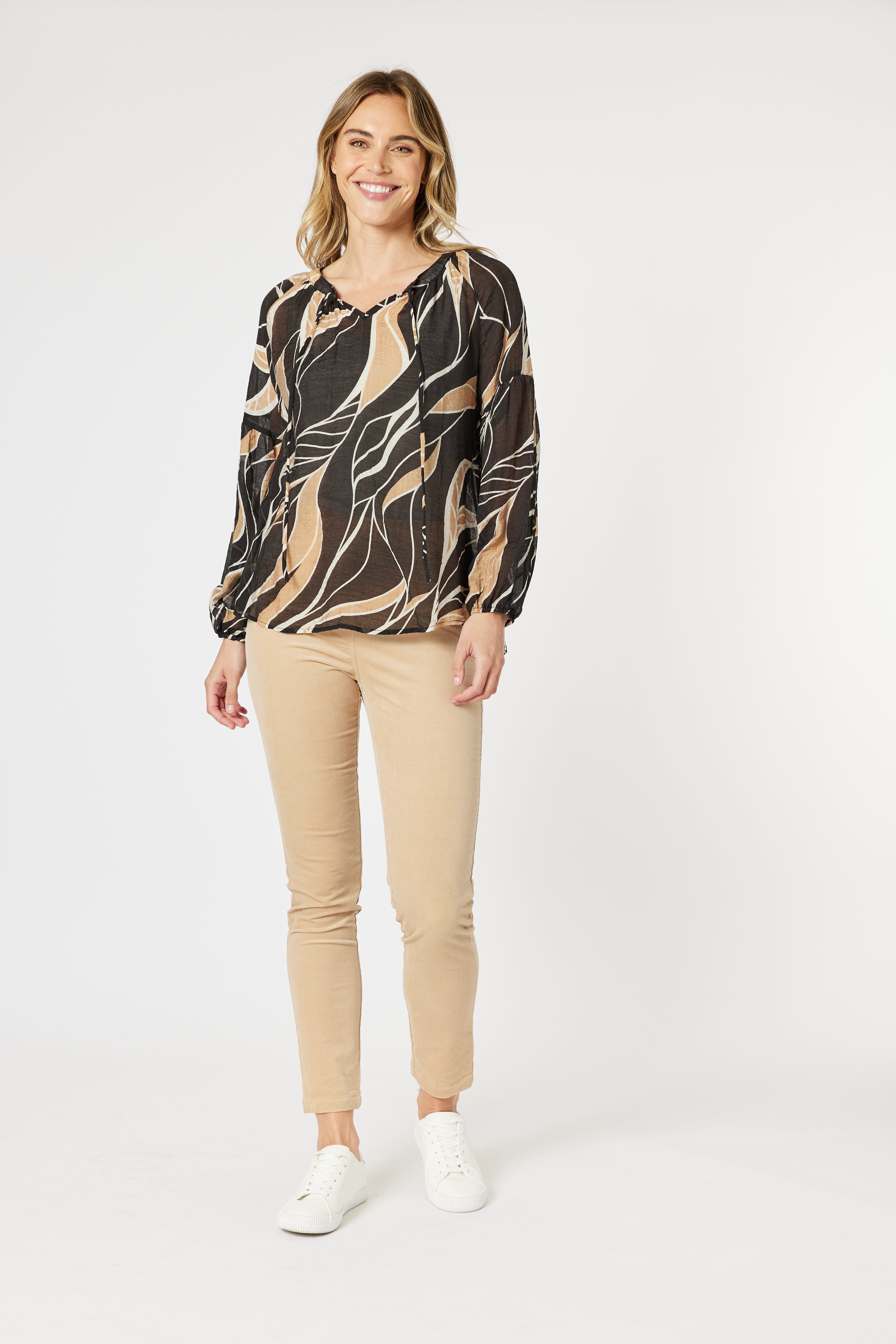 Gordon Smith Wellington Top - Caramel/Black