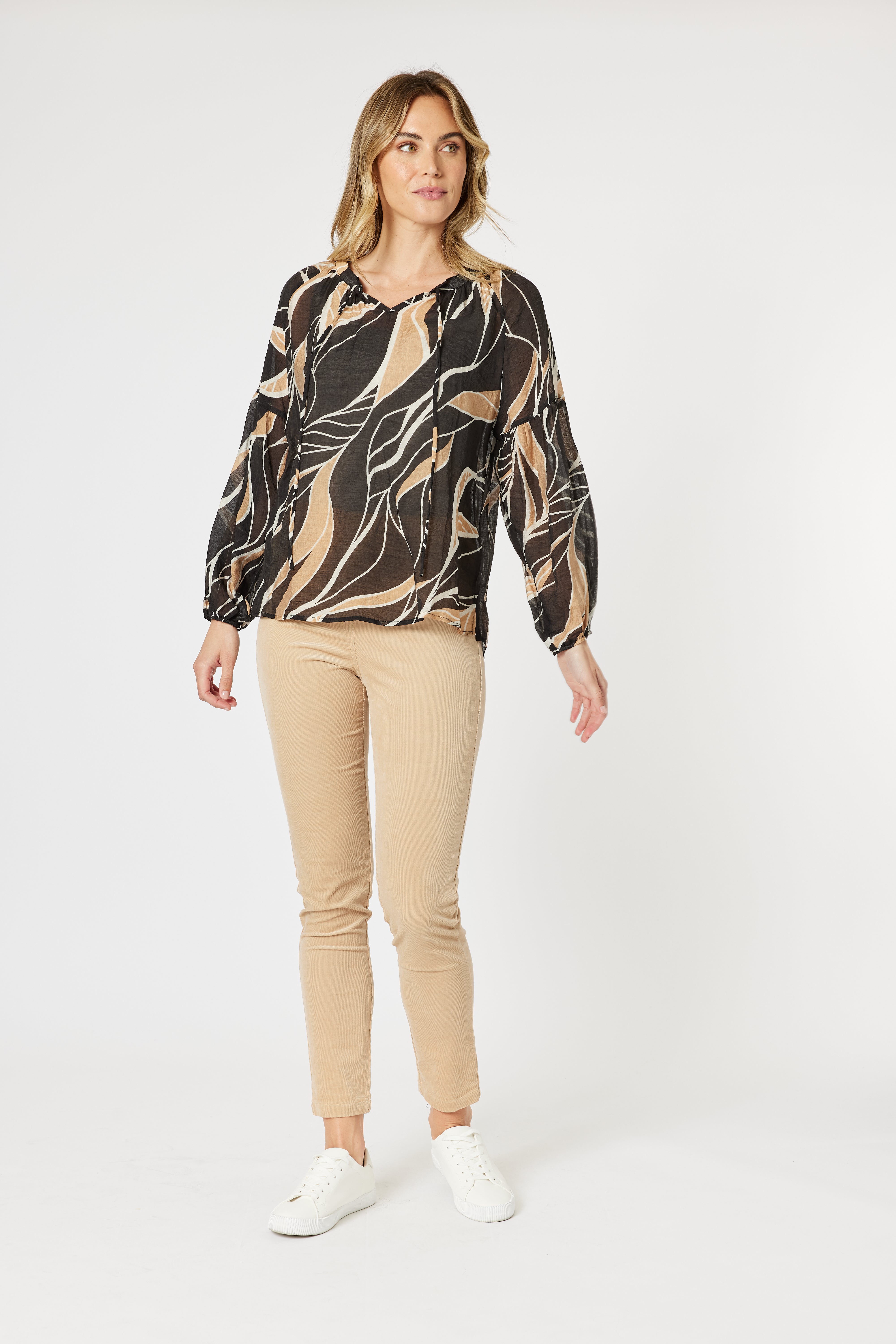 Gordon Smith Wellington Top - Caramel/Black