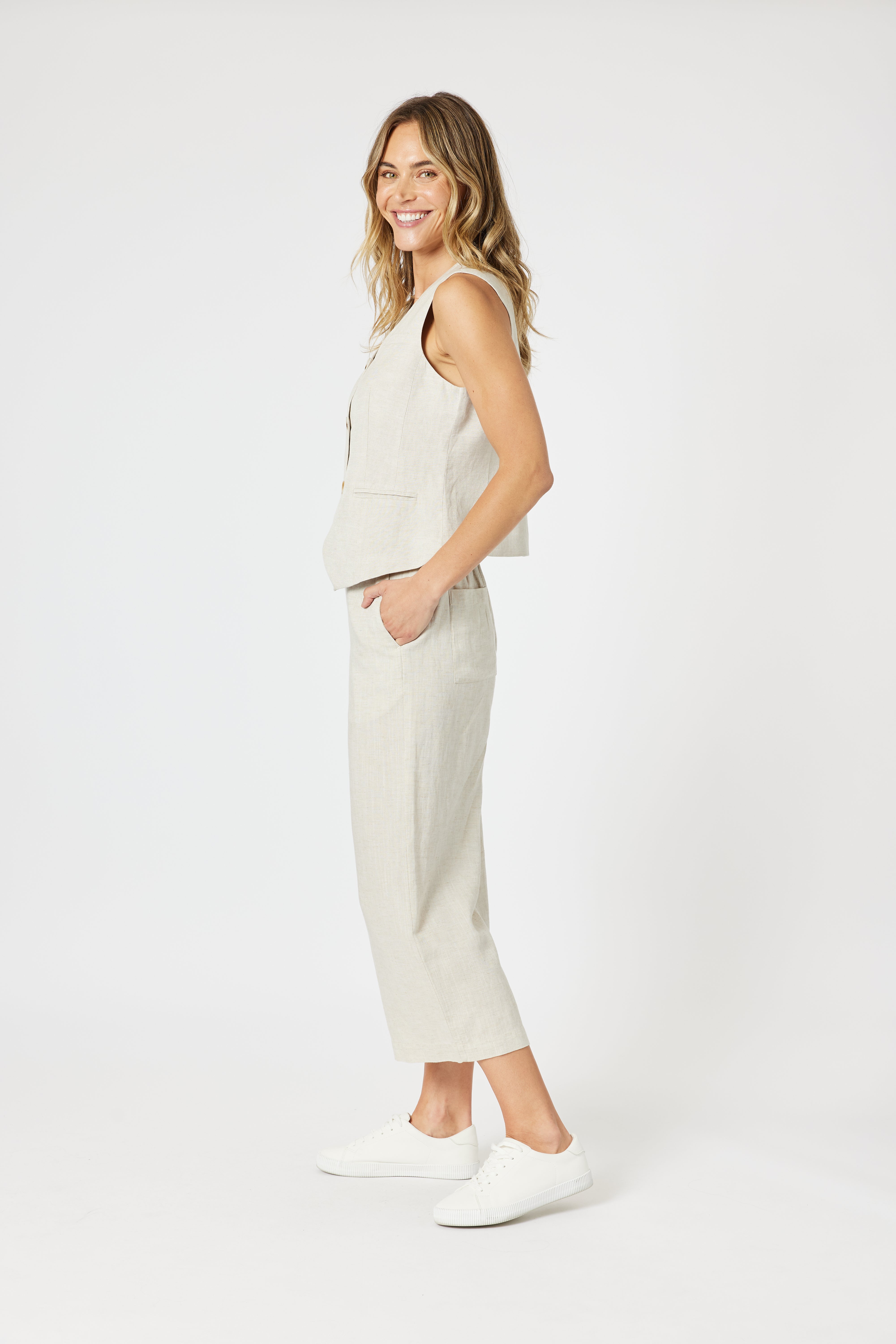 Gordon Smith Lino Wide Leg Pants - Natural