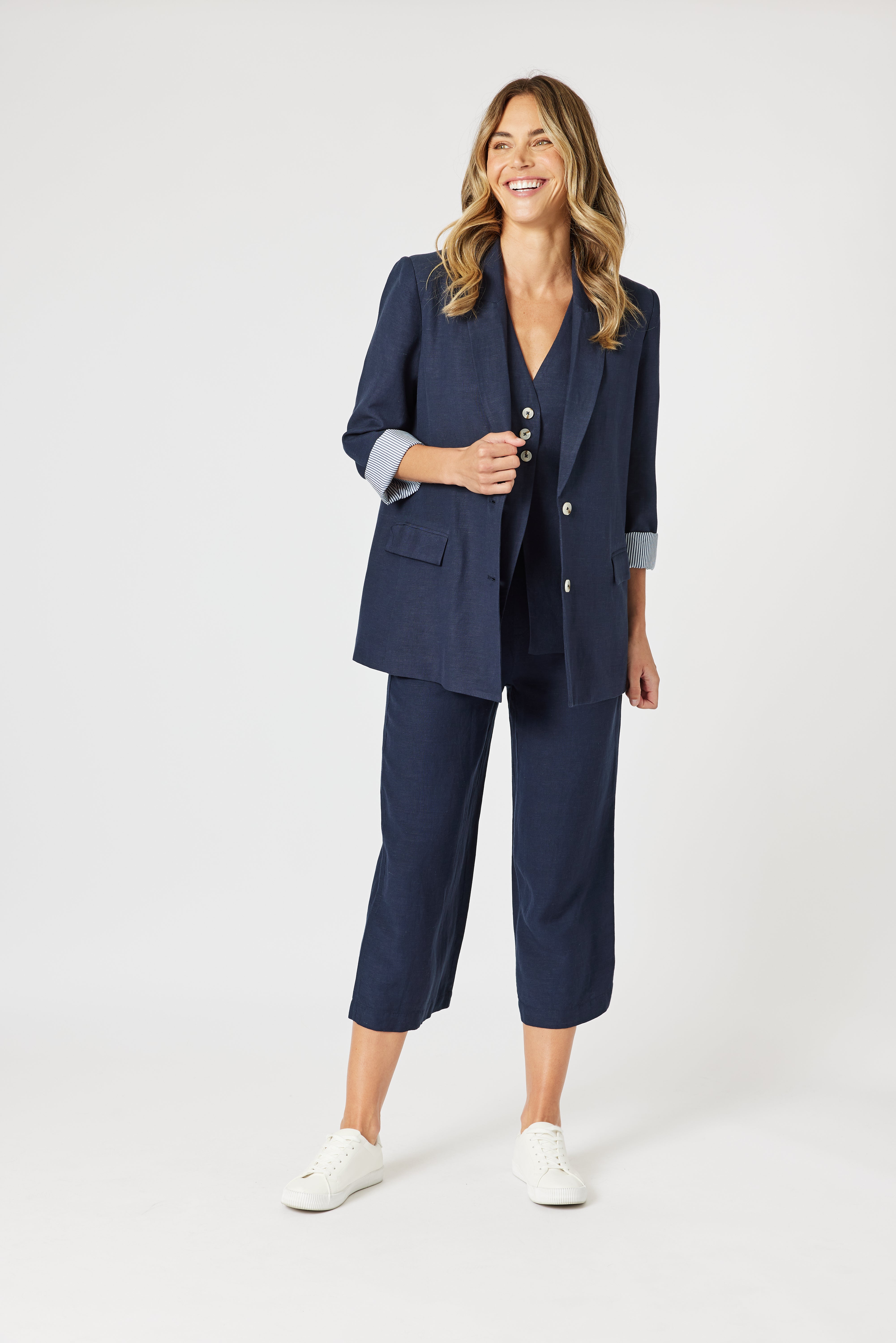 Gordon Smith Lino Wide Leg Pants - Navy