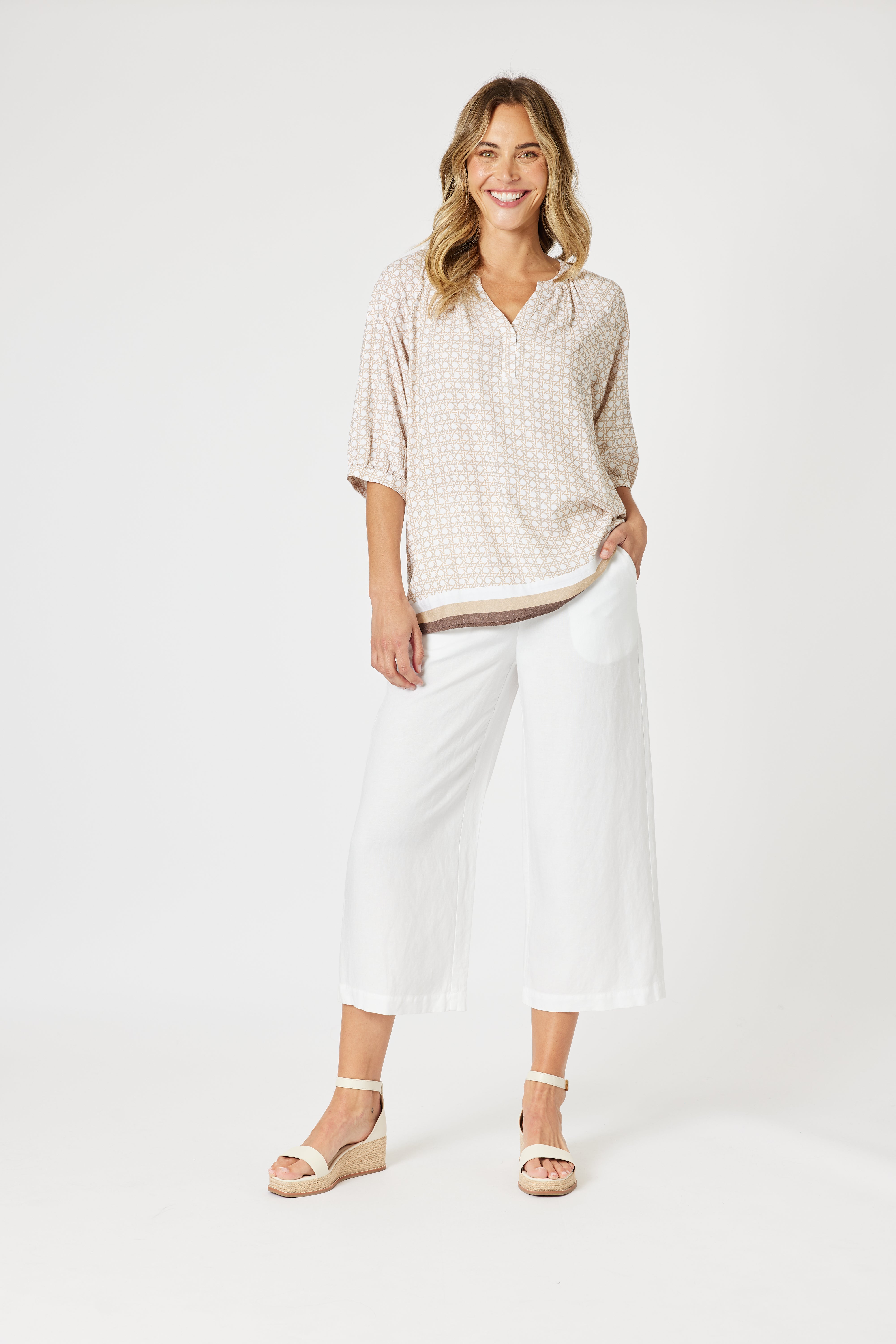 Gordon Smith Rattan Top - Natural/White