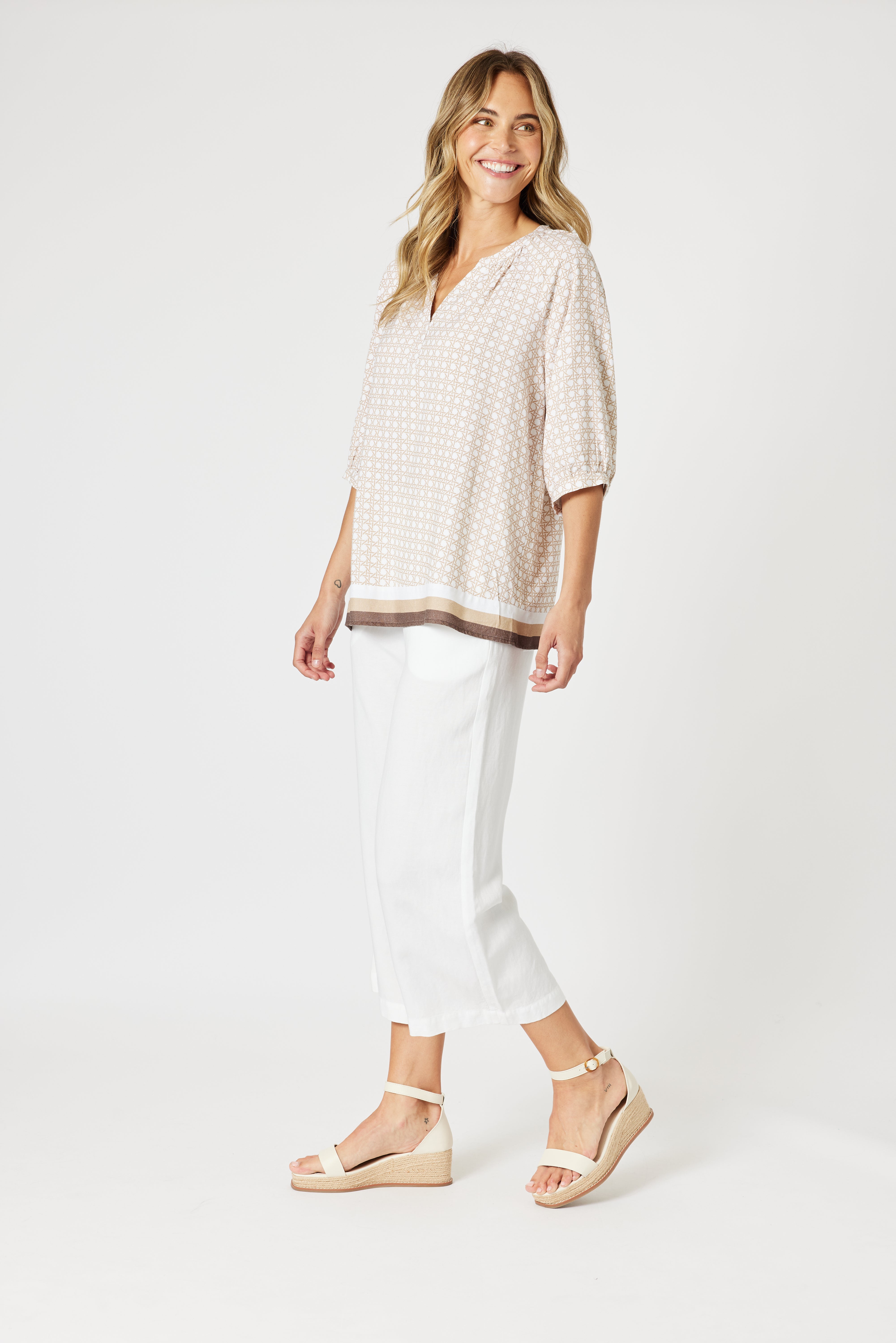 Gordon Smith Rattan Top - Natural/White
