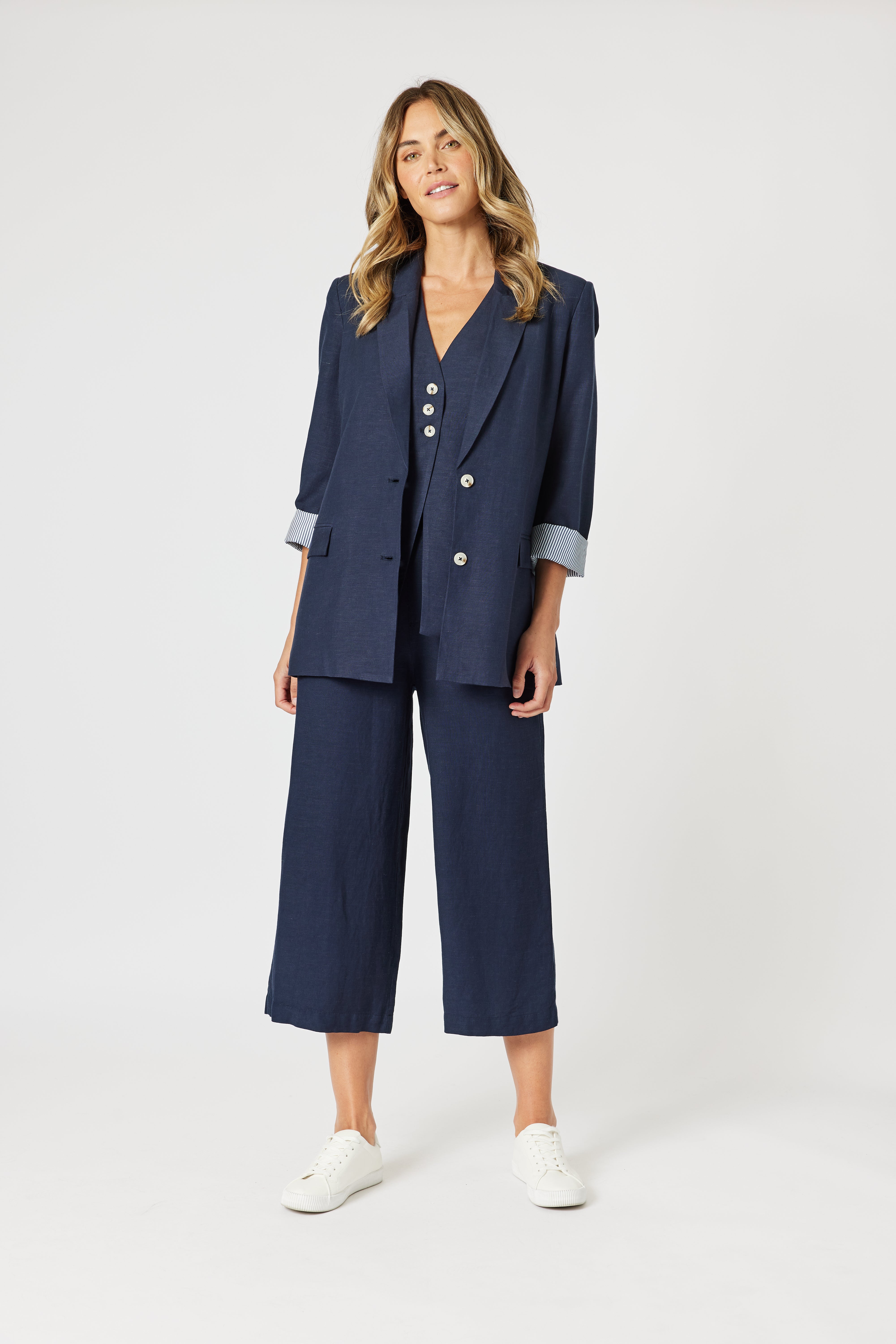 Gordon Smith Lino Wide Leg Pants - Navy