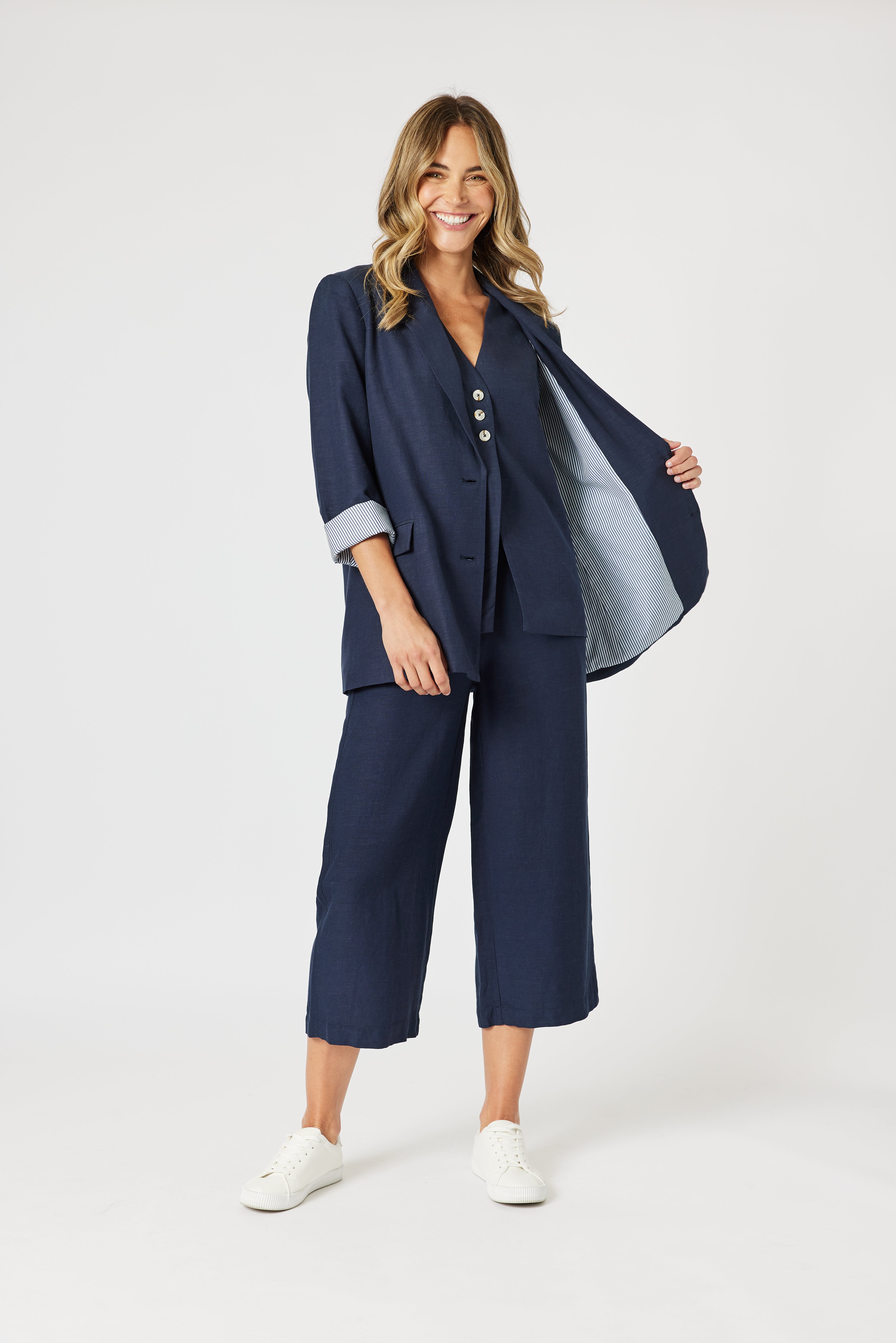 Gordon Smith Lino Wide Leg Pants - Navy