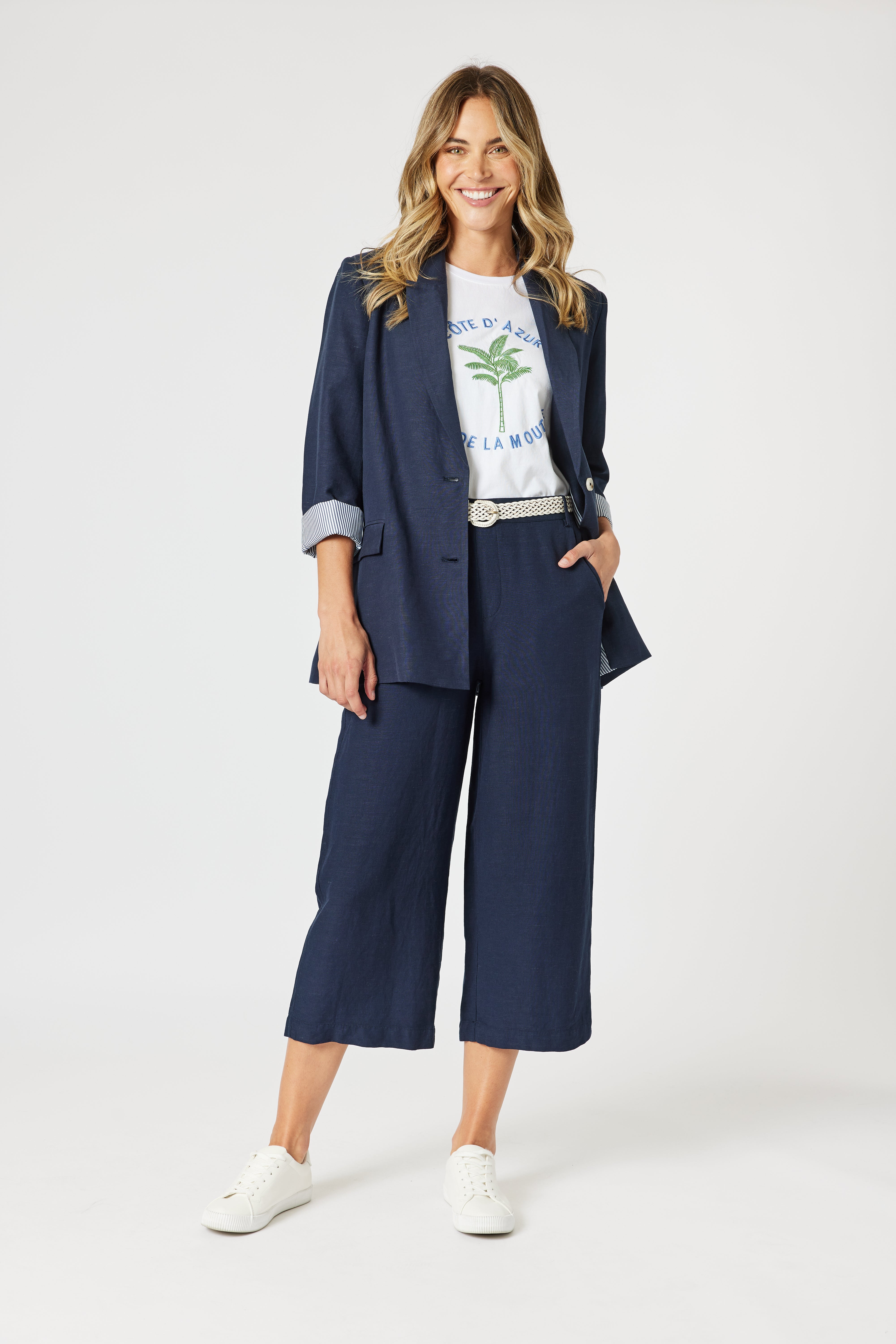 Gordon Smith Lino Wide Leg Pants - Navy