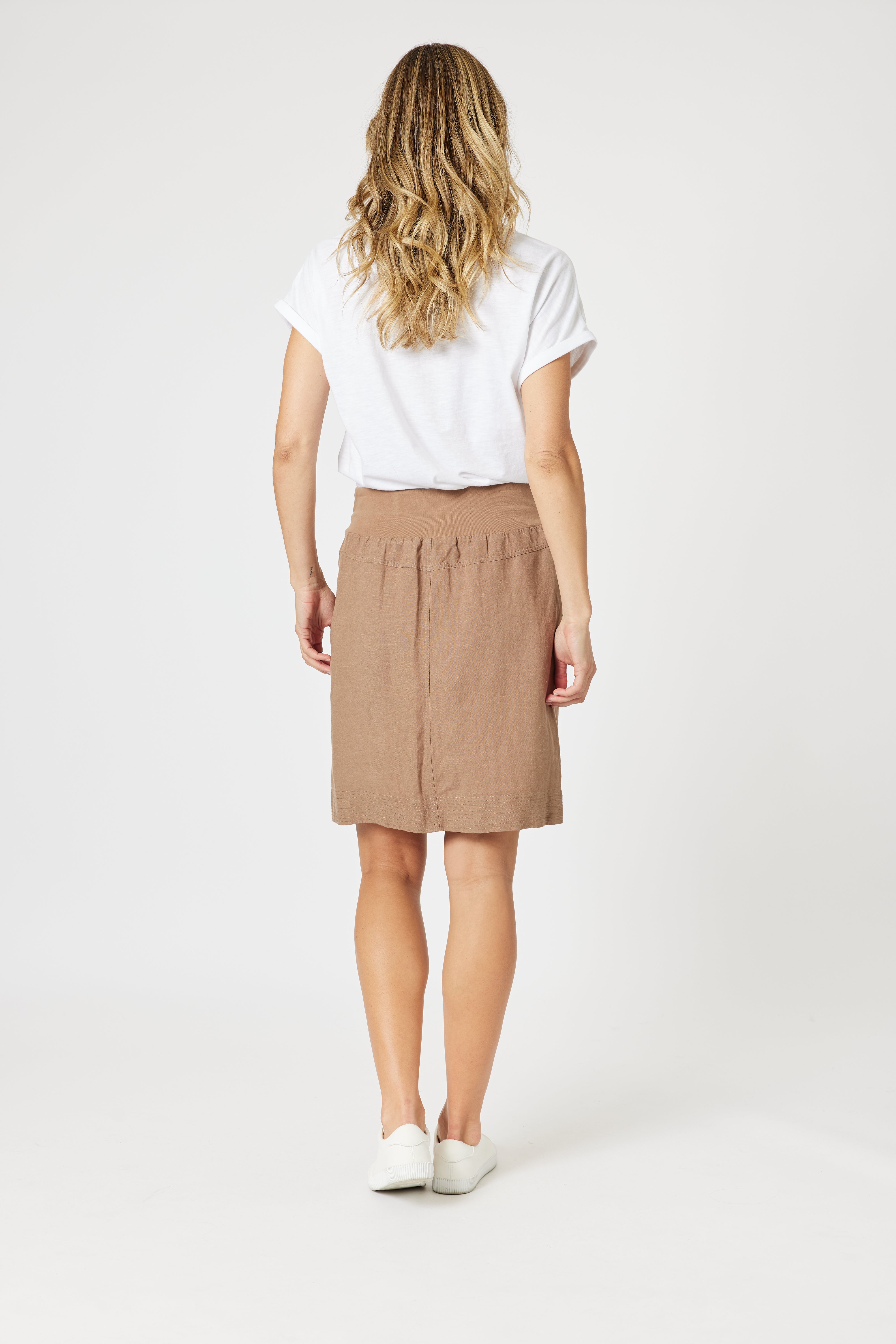 Gordon Smith Stitch Hem Skirt - Nutmeg