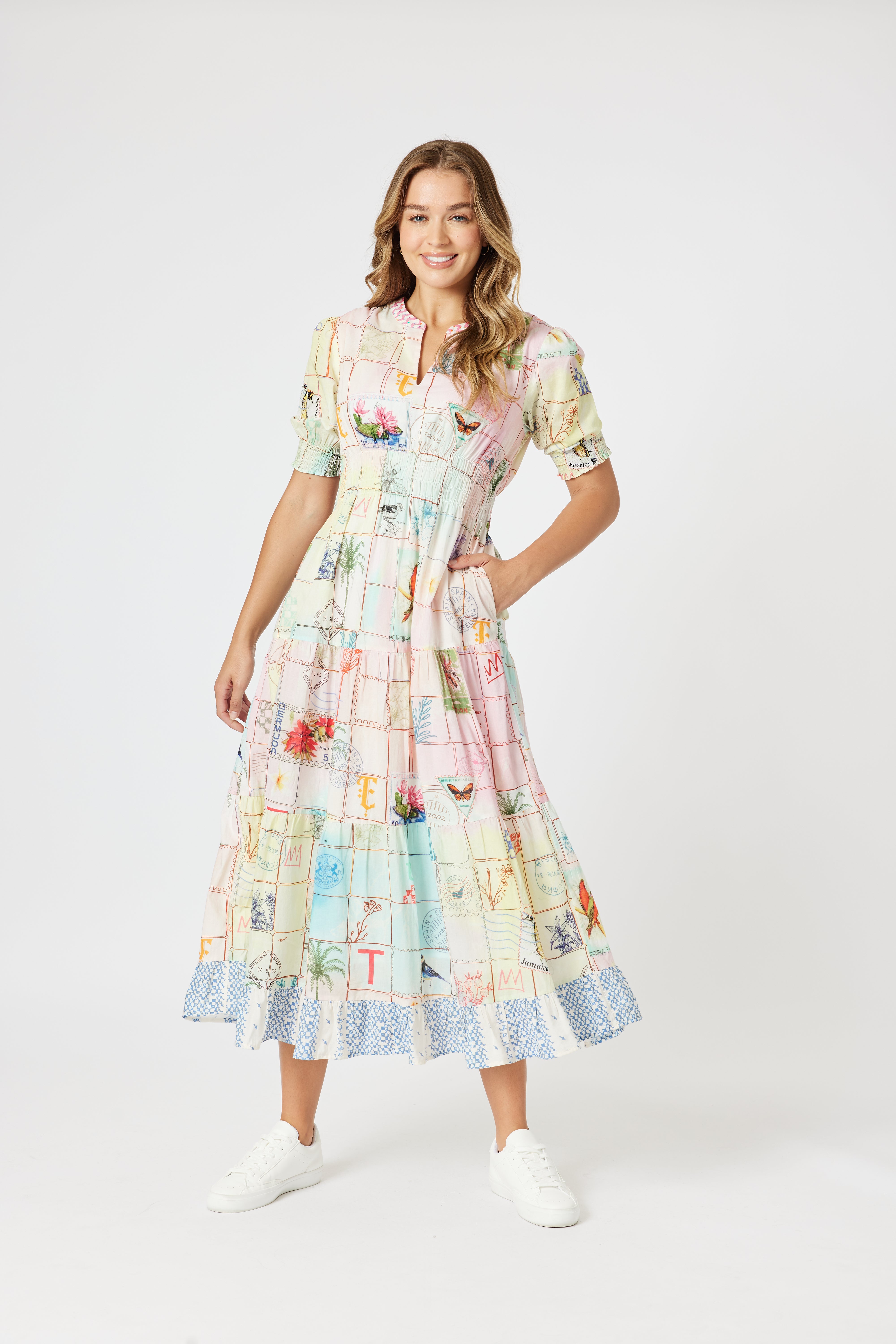 Threadz Capri Print Maxi Dress - Pastel Multi