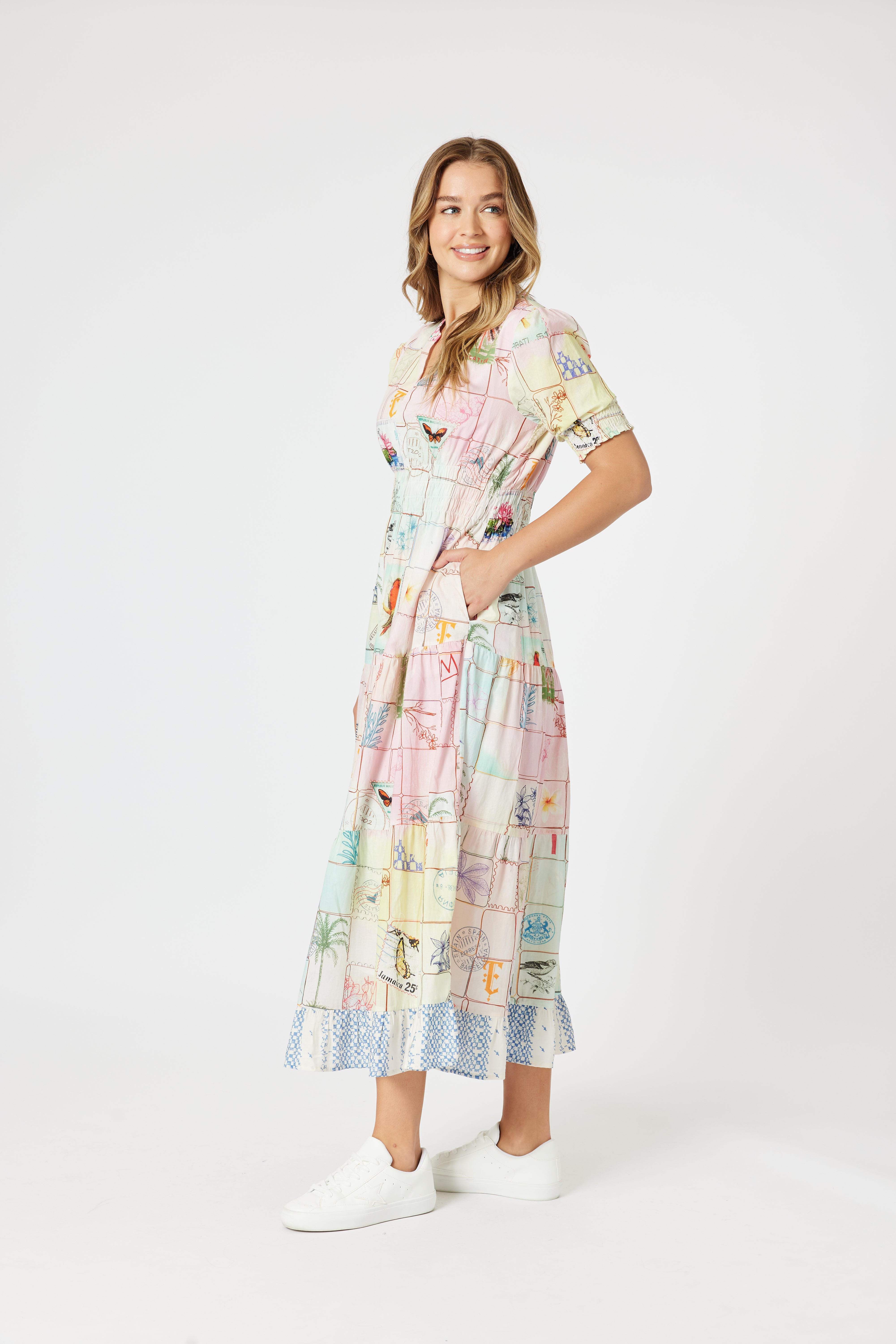 Threadz Capri Print Maxi Dress - Pastel Multi