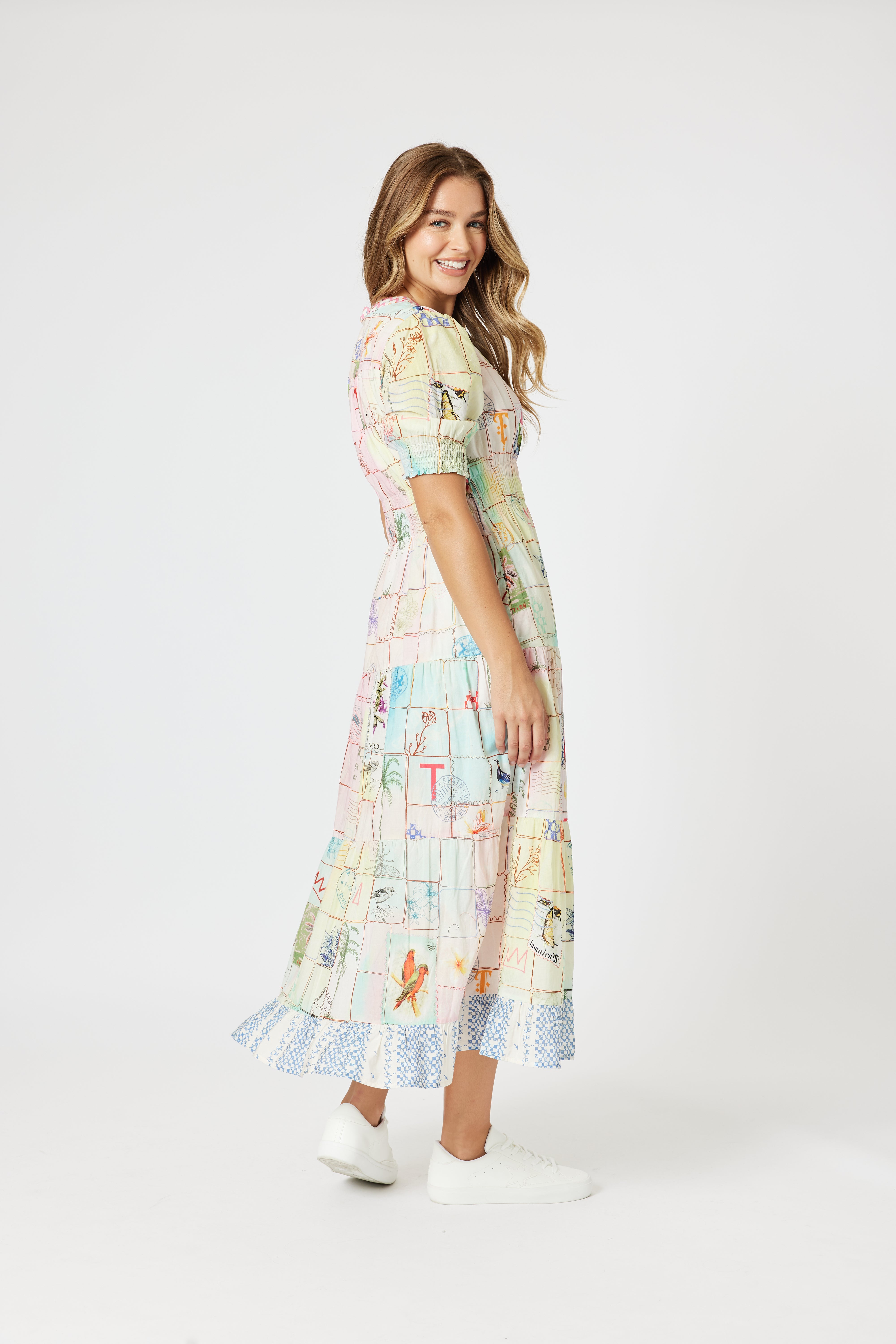 Threadz Capri Print Maxi Dress - Pastel Multi