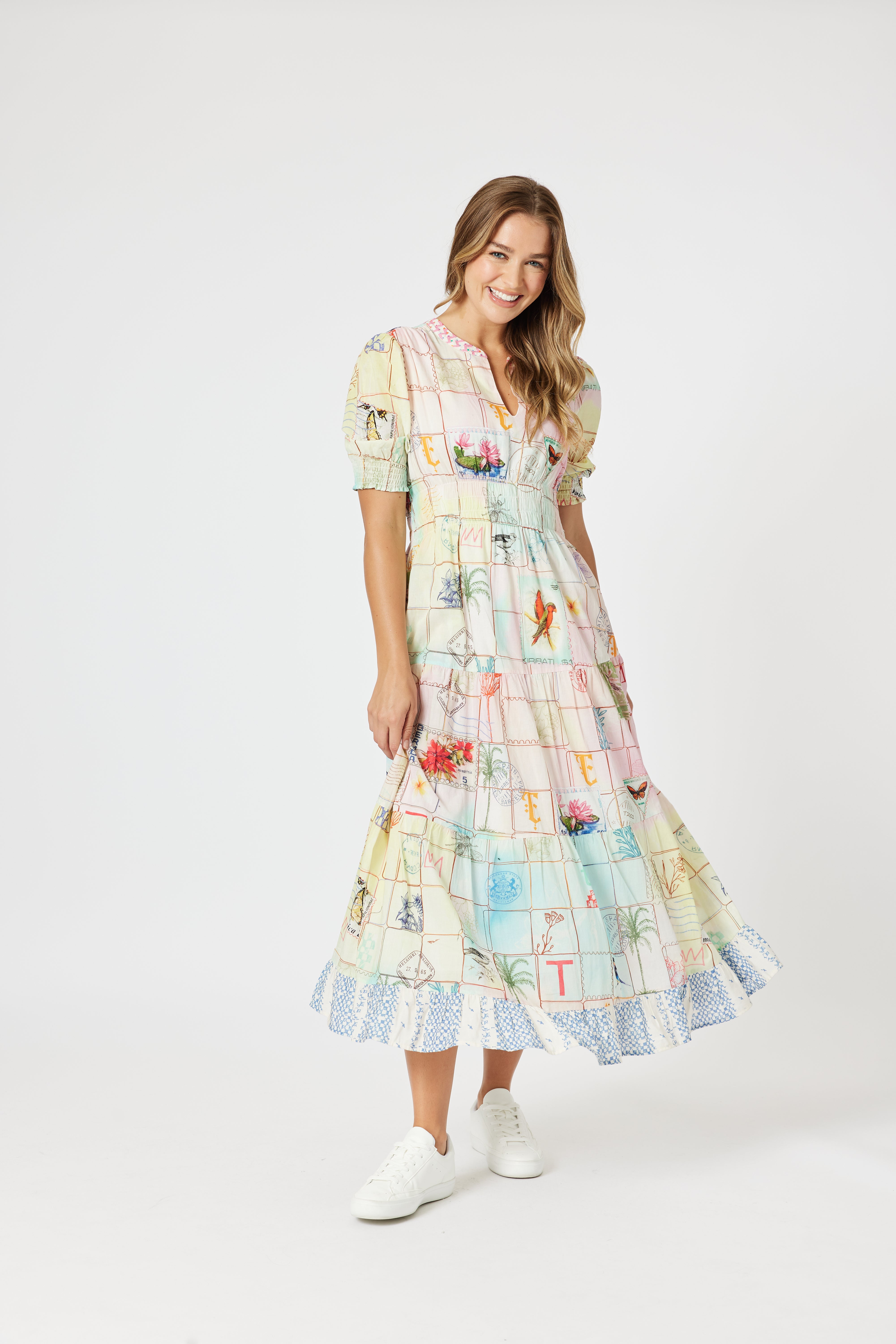 Threadz Capri Print Maxi Dress - Pastel Multi