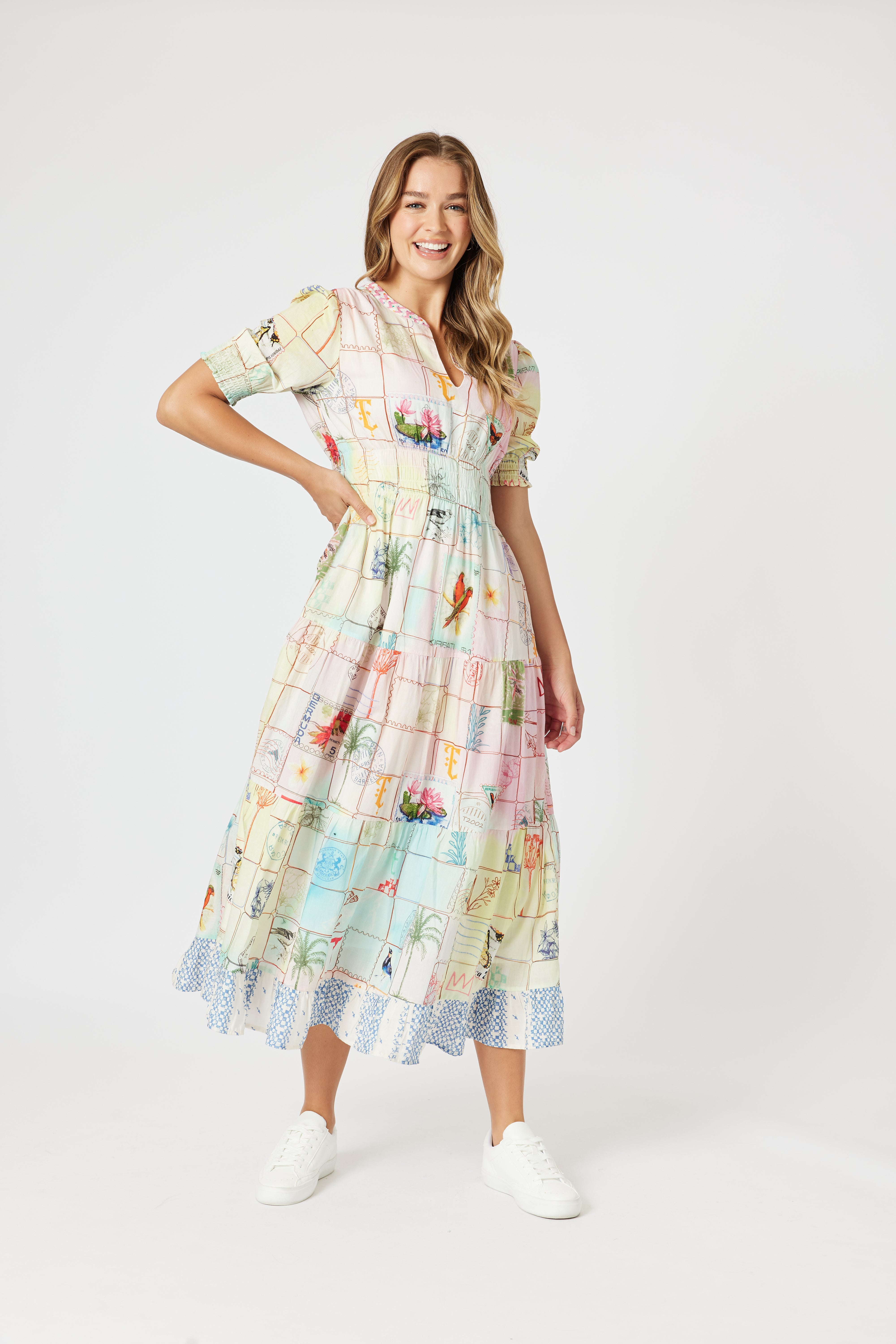 Threadz Capri Print Maxi Dress - Pastel Multi