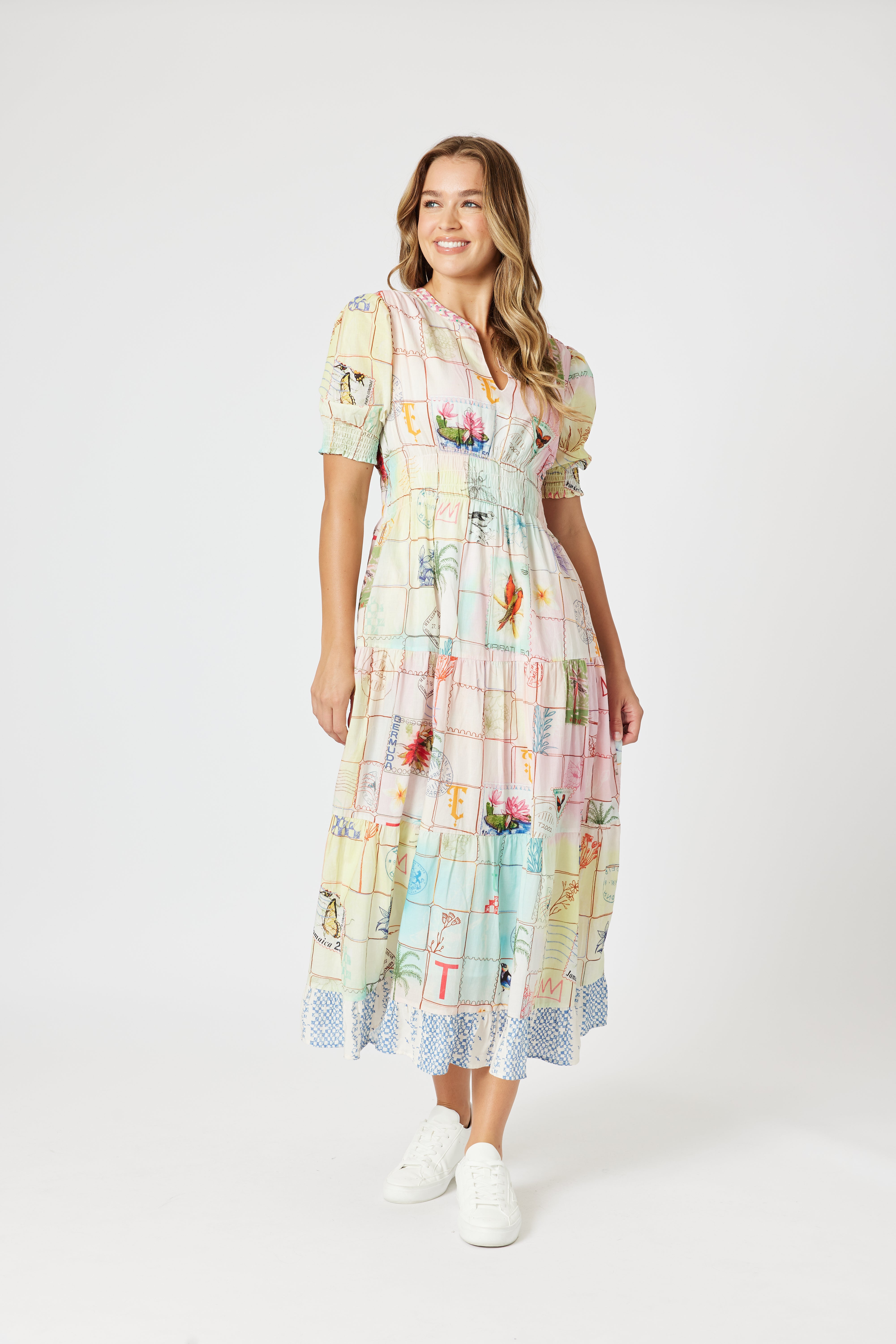Threadz Capri Print Maxi Dress - Pastel Multi