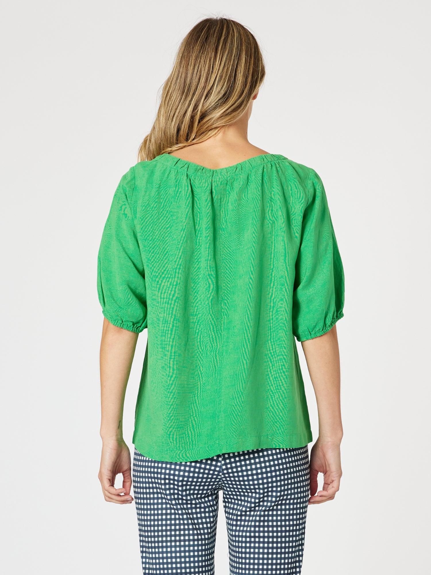 Gordon Smith Lino V-Neck Top - Elm