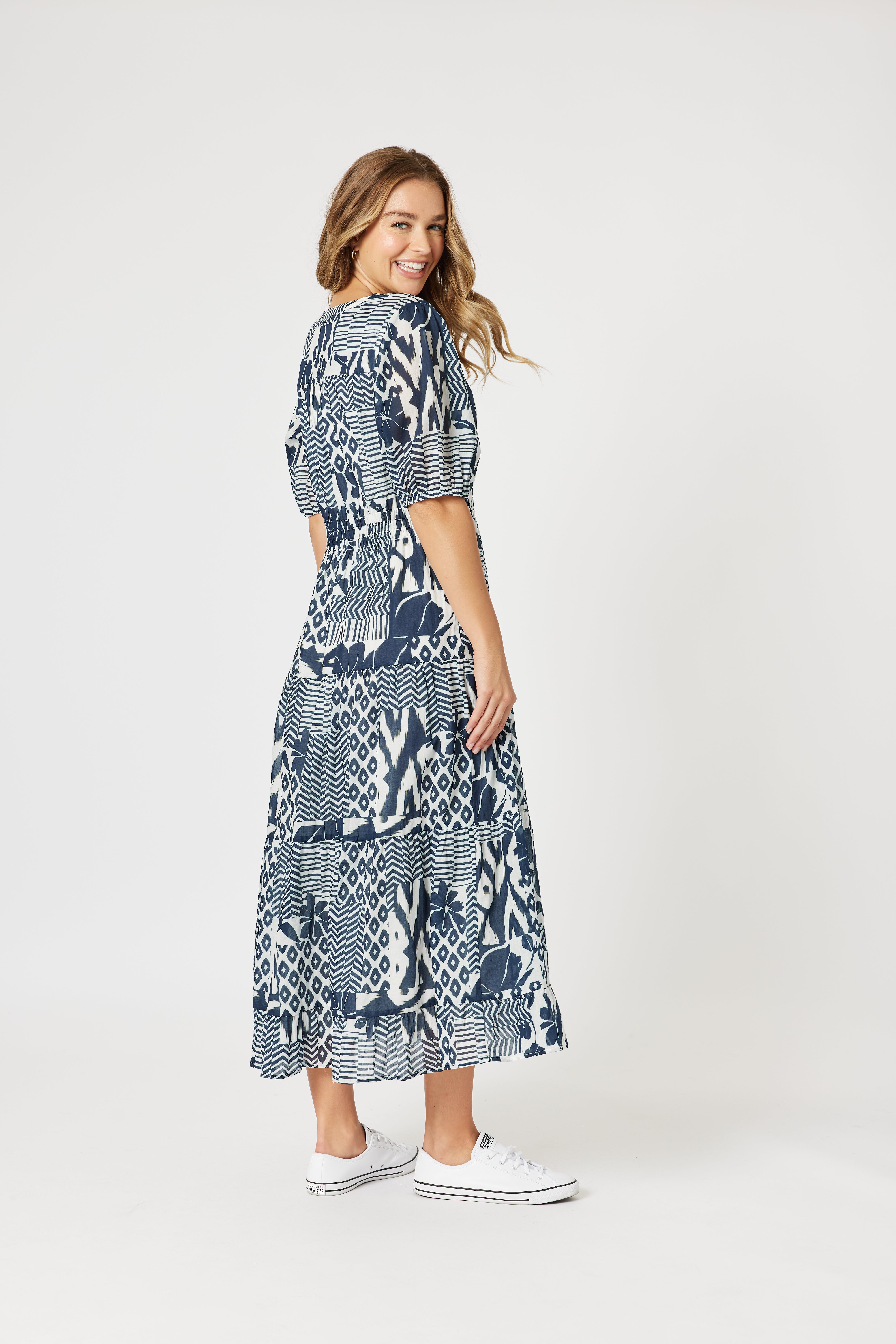 Threadz Calabasas Dress - Navy/White