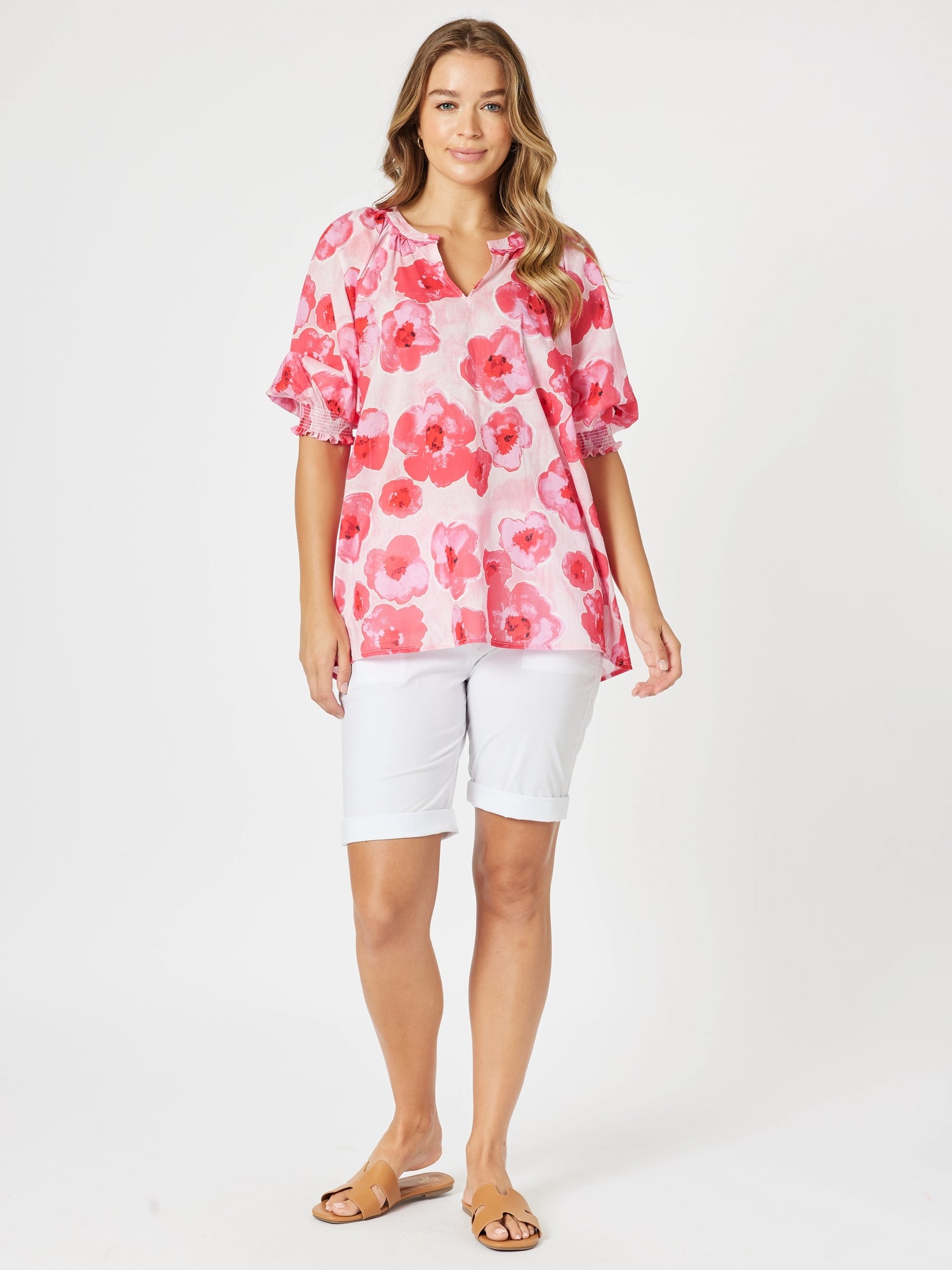 Threadz Pink Poppies Top