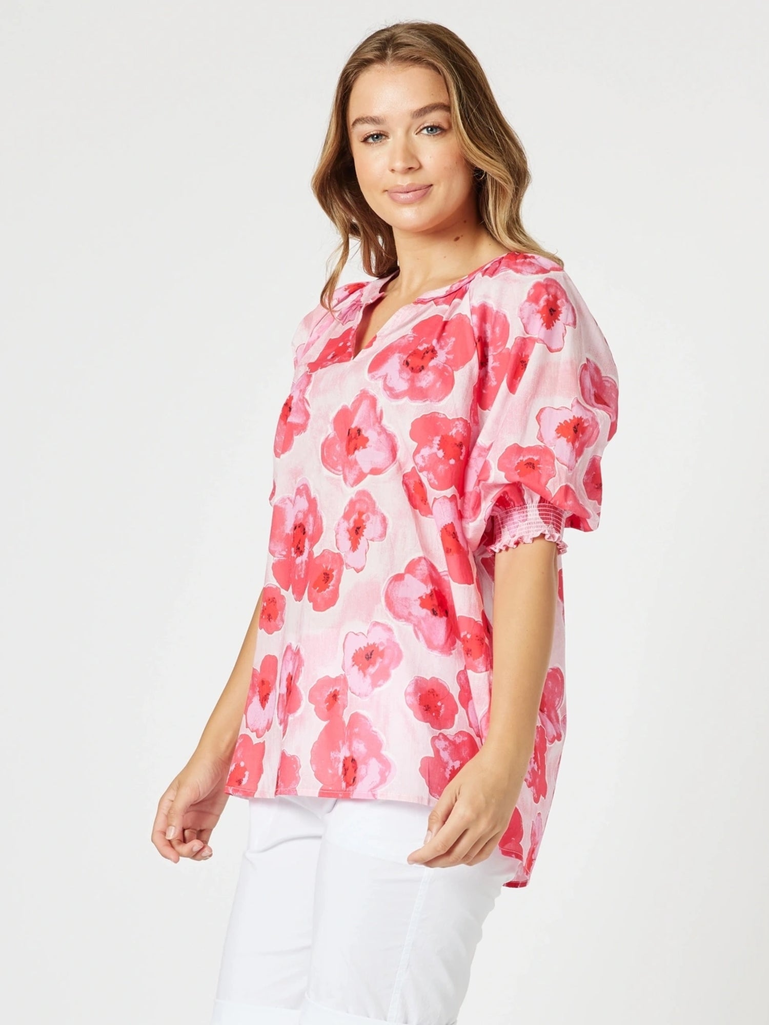 Threadz Pink Poppies Top
