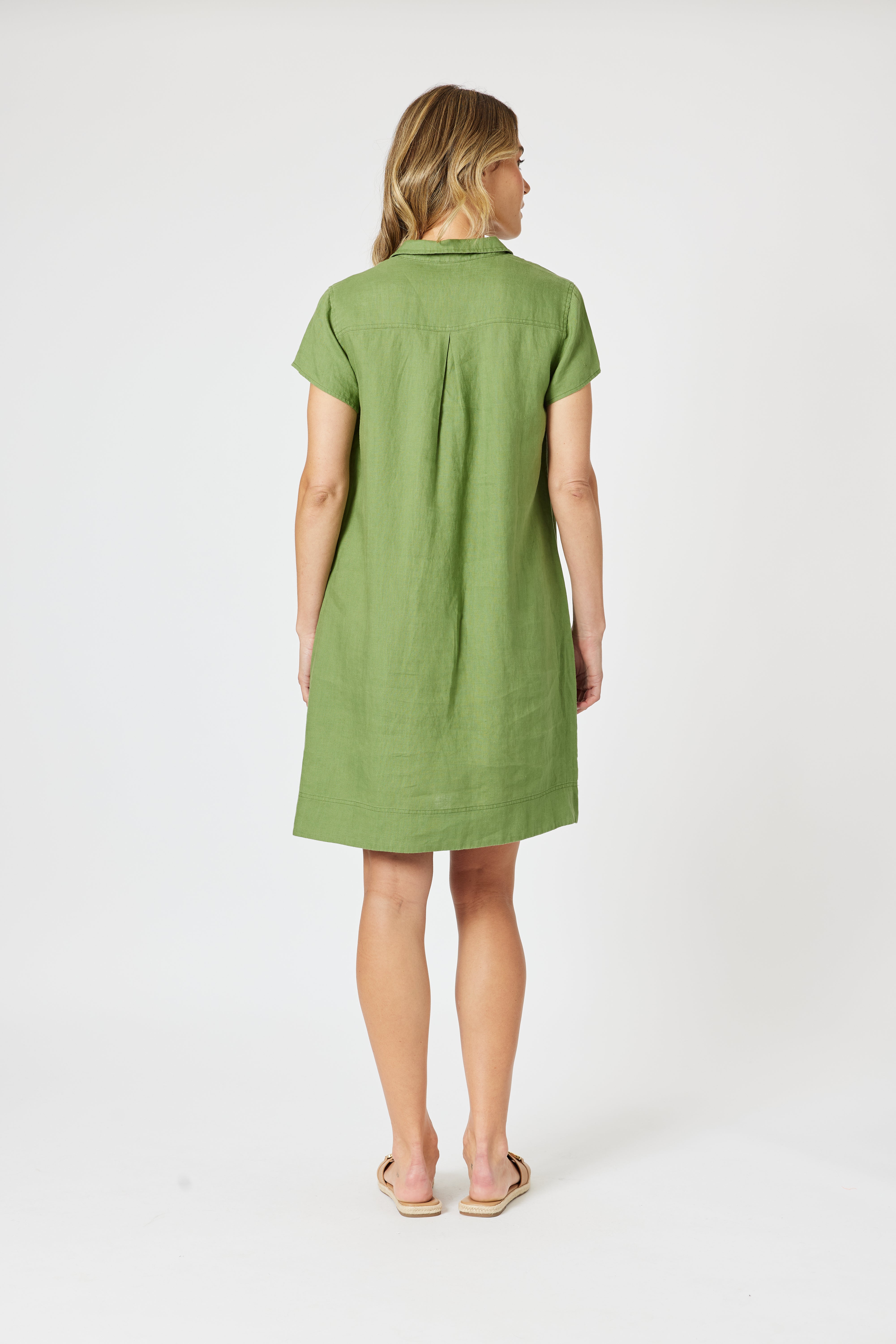 Gordon Smith Bravo Linen Dress - Basil