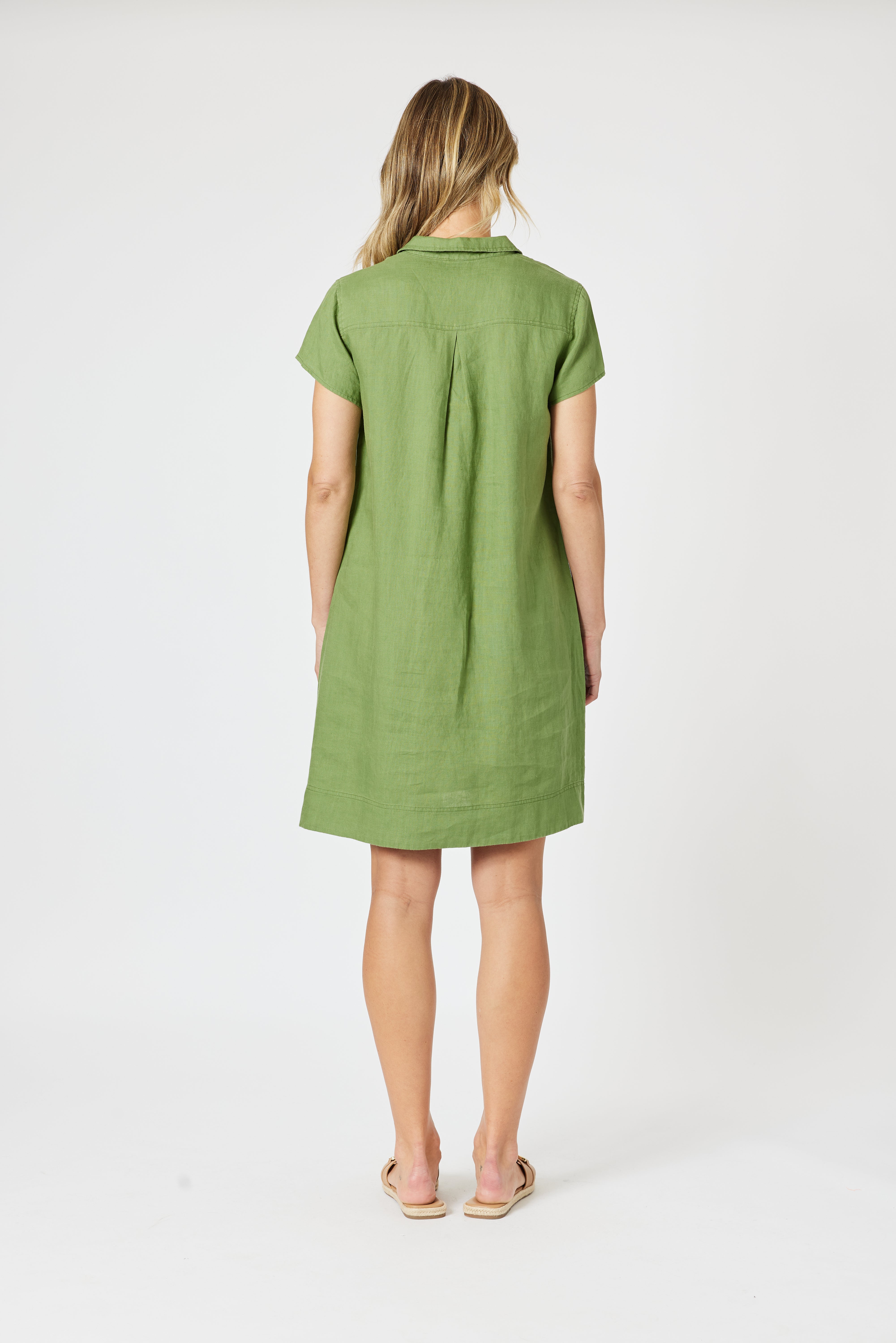 Gordon Smith Bravo Linen Dress - Basil