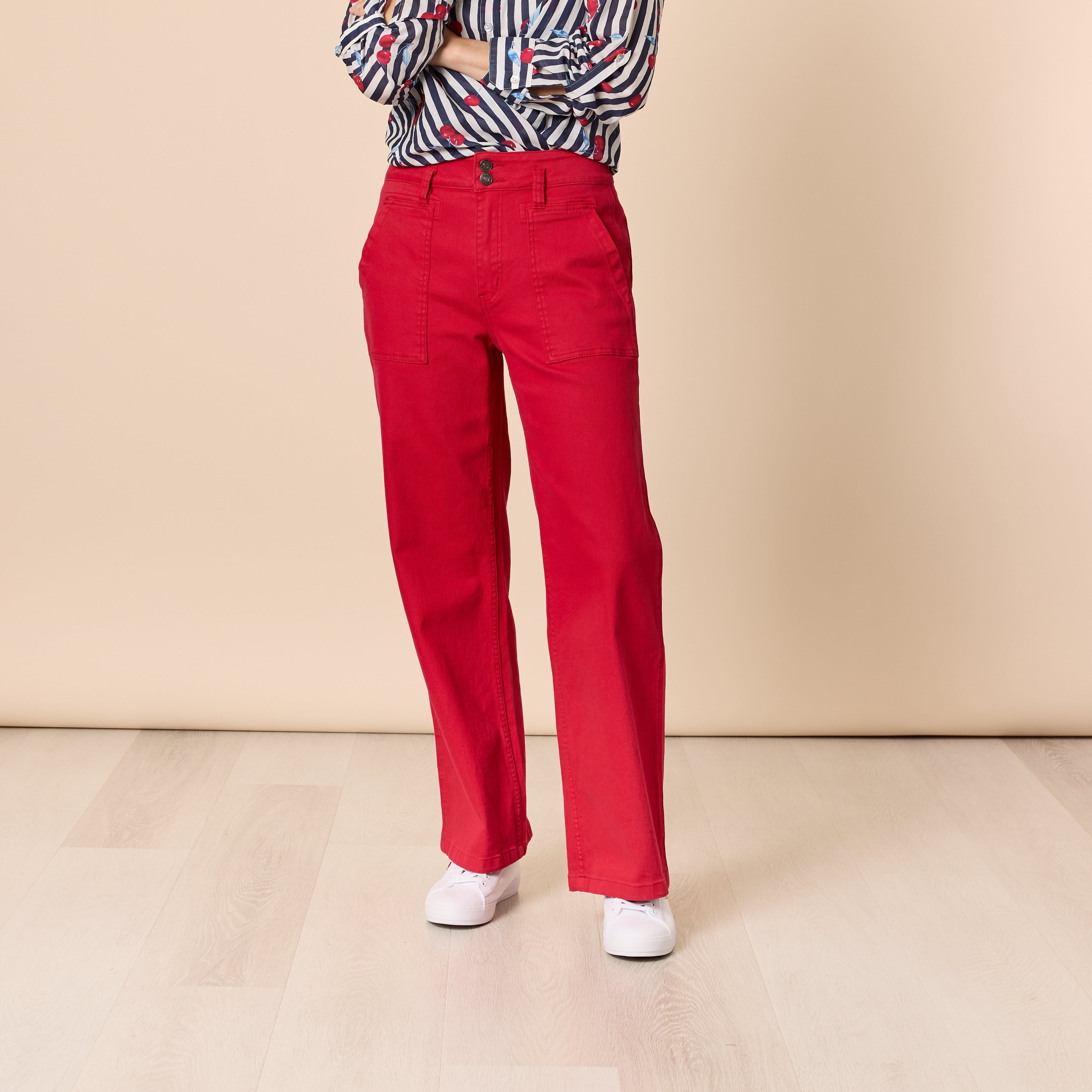 Gordon Smith Hudson High Rise Wide Leg Jean - Red