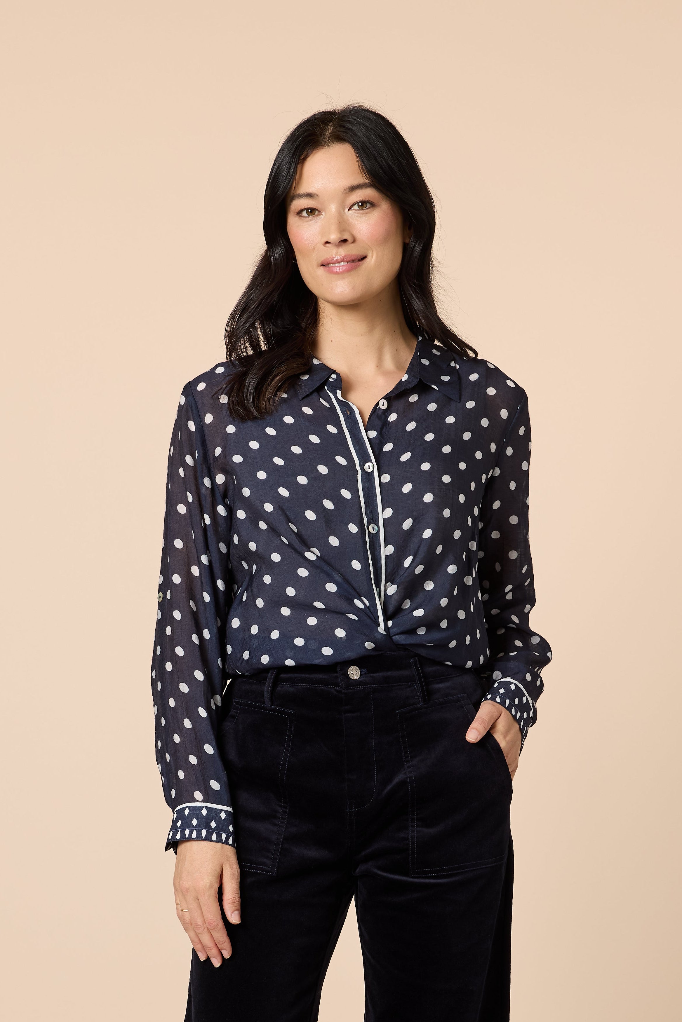 Gordon Smith Aura Spot Shirt - Navy/White
