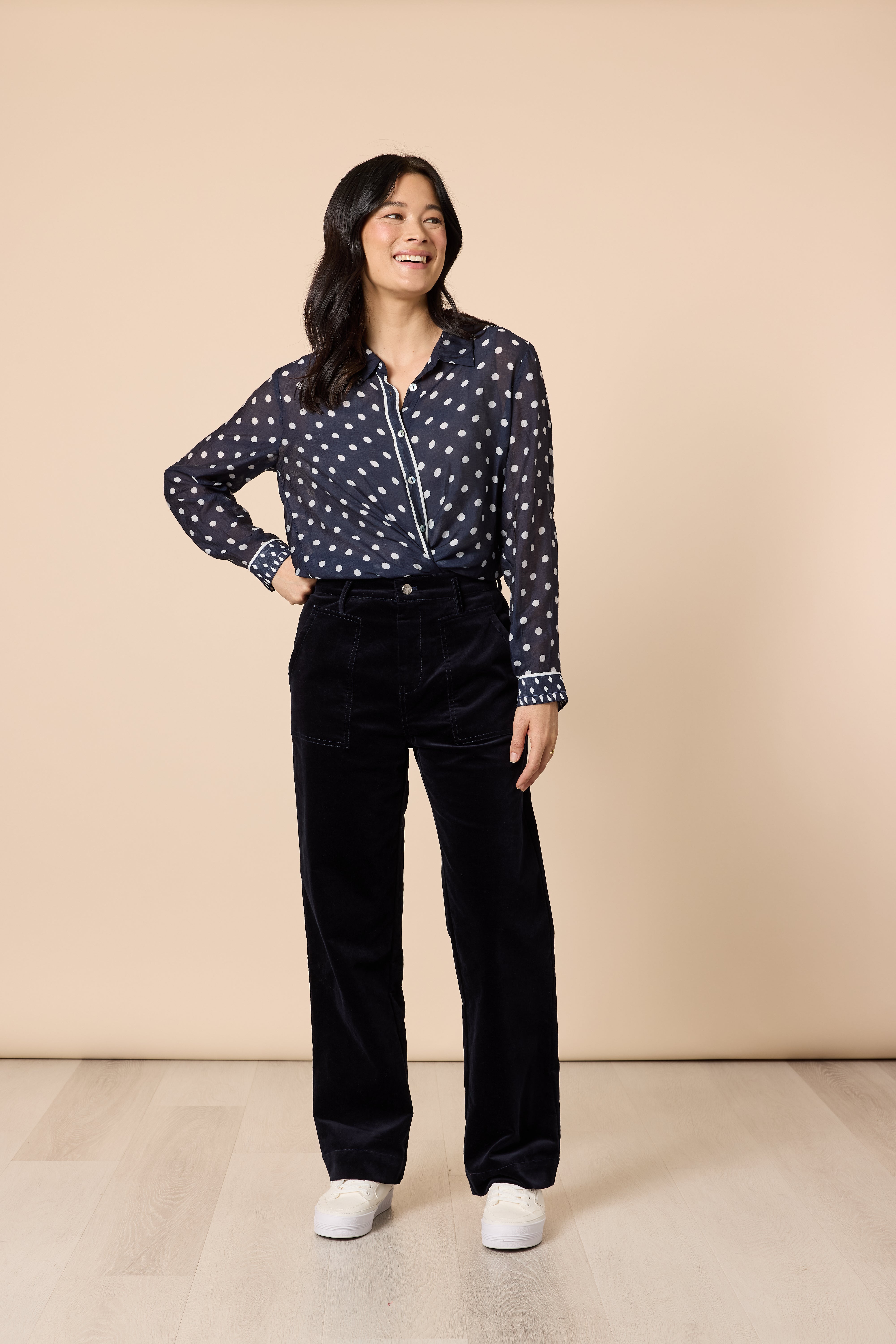Gordon Smith Aura Spot Shirt - Navy/White