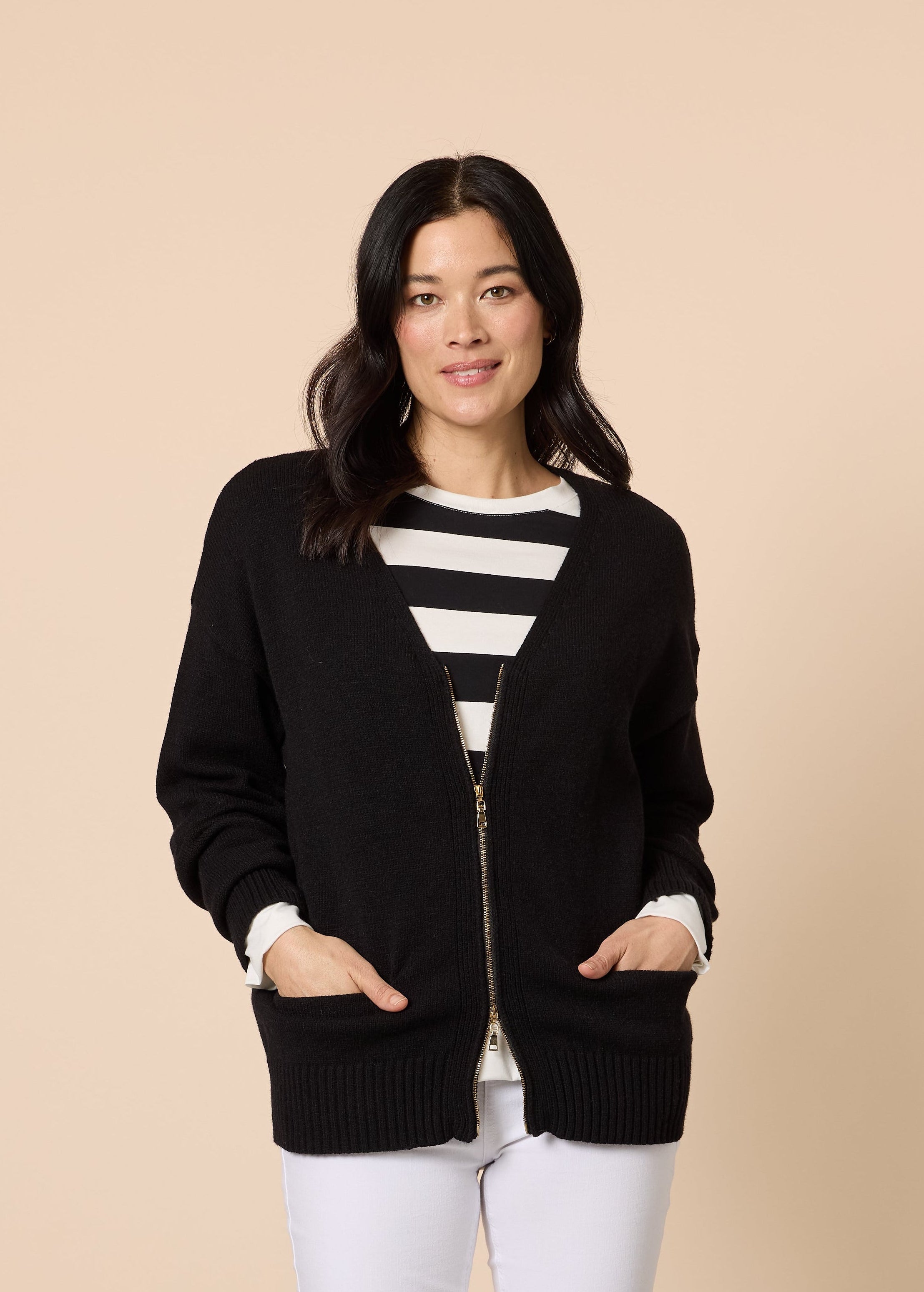 Gordon Smith Manhattan Zip Cardi - Black
