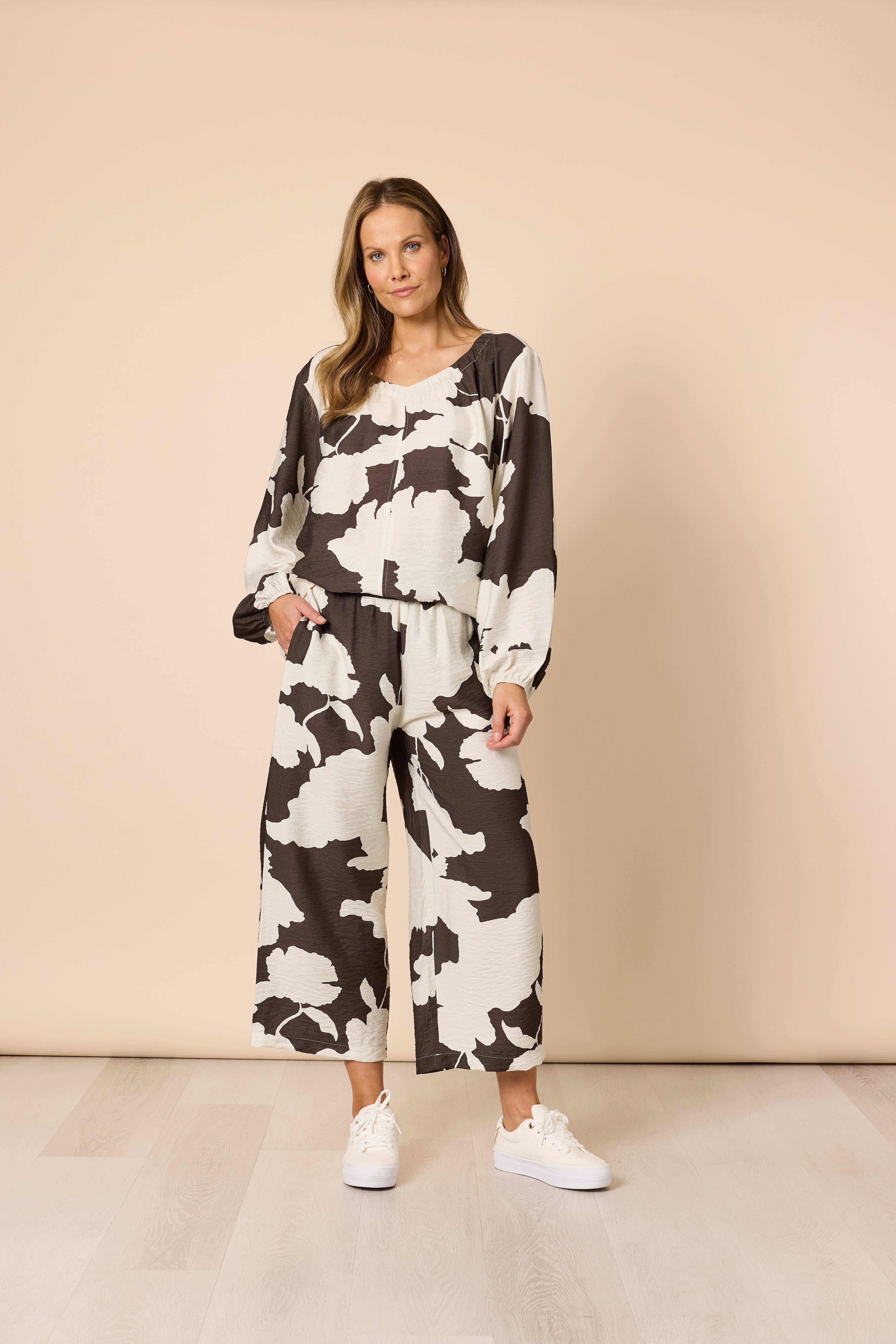 Clarity Toulouse Pant - Coffee/Ivory