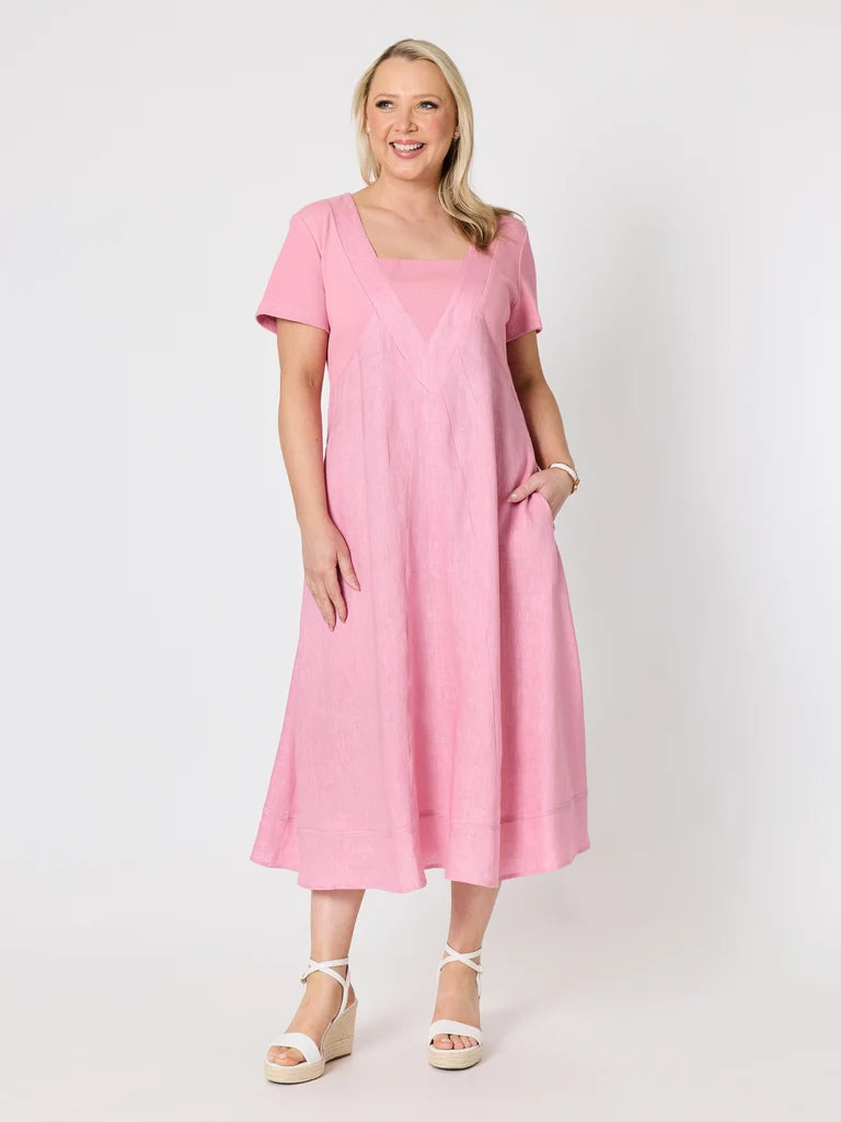 Gordon Smith Le Marais Linen Midi Dress - Musk