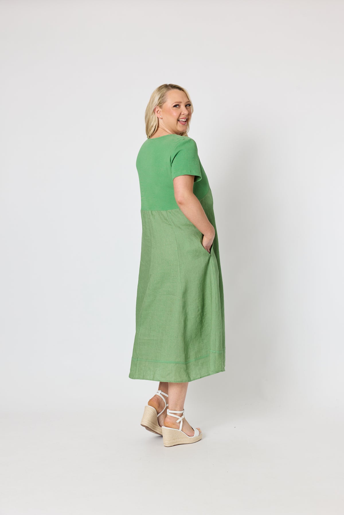 Gordon Smith Lino Le Marais Dress - Fern