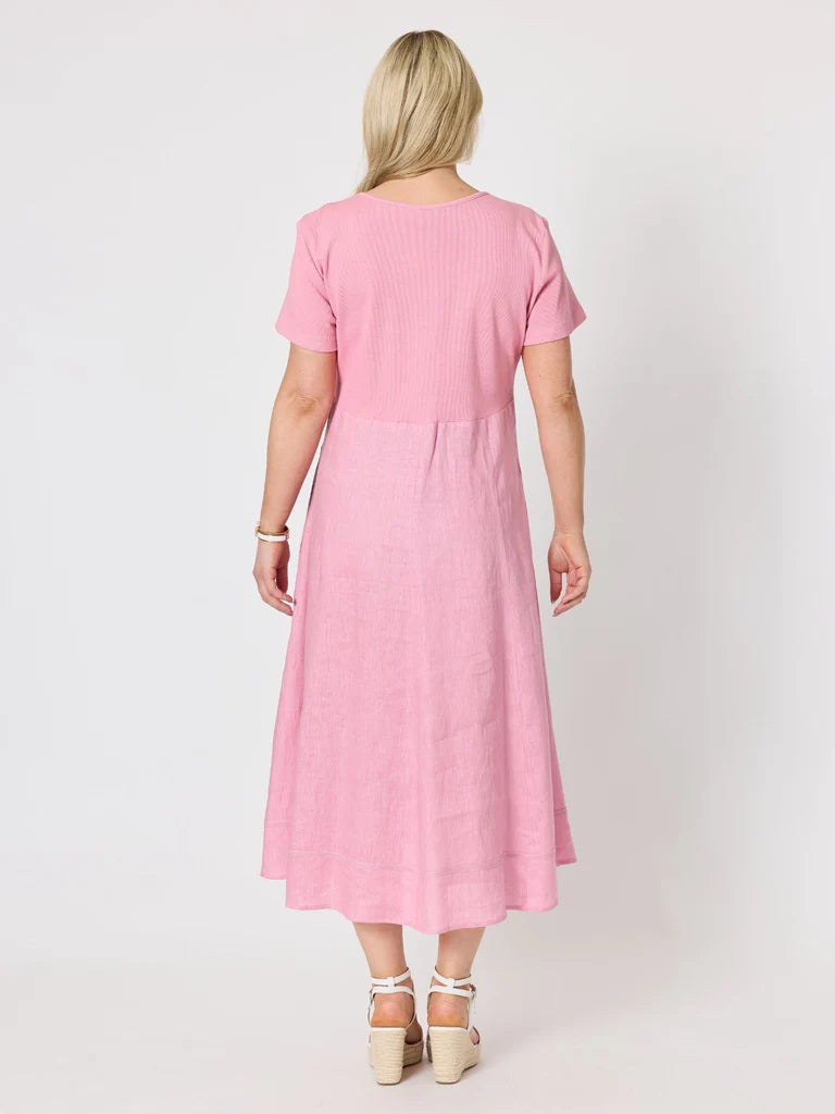 Gordon Smith Le Marais Linen Midi Dress - Musk