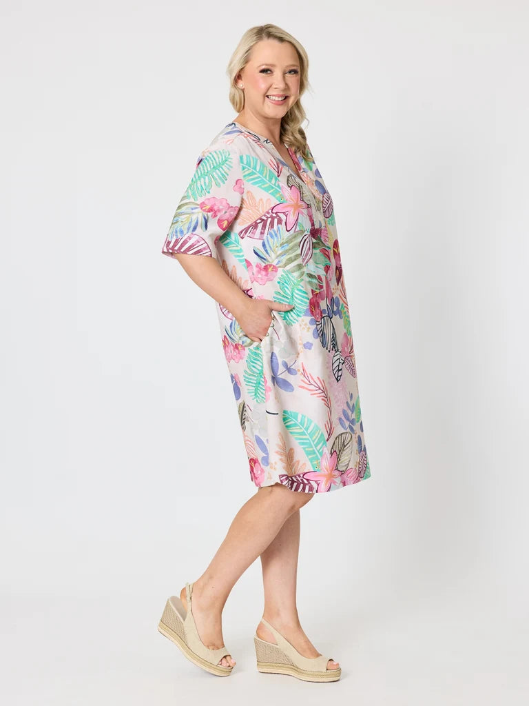 Gordon Smith Desert Rose Floral Print Dress - Pink/Multi