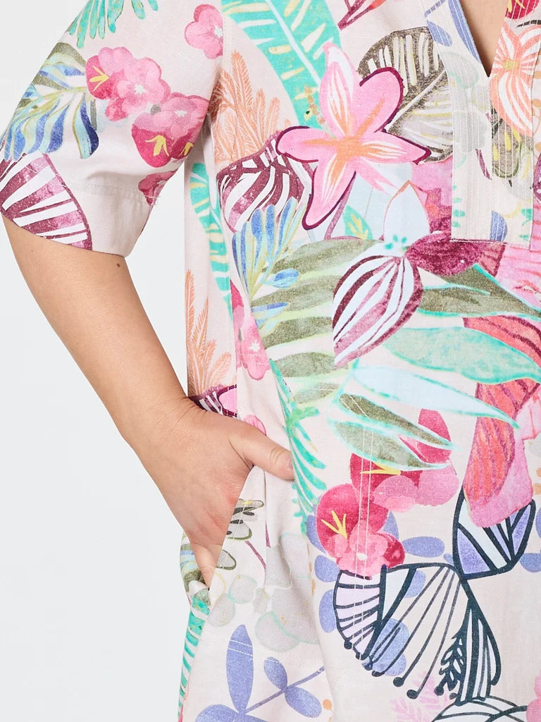 Gordon Smith Desert Rose Floral Print Dress - Pink/Multi