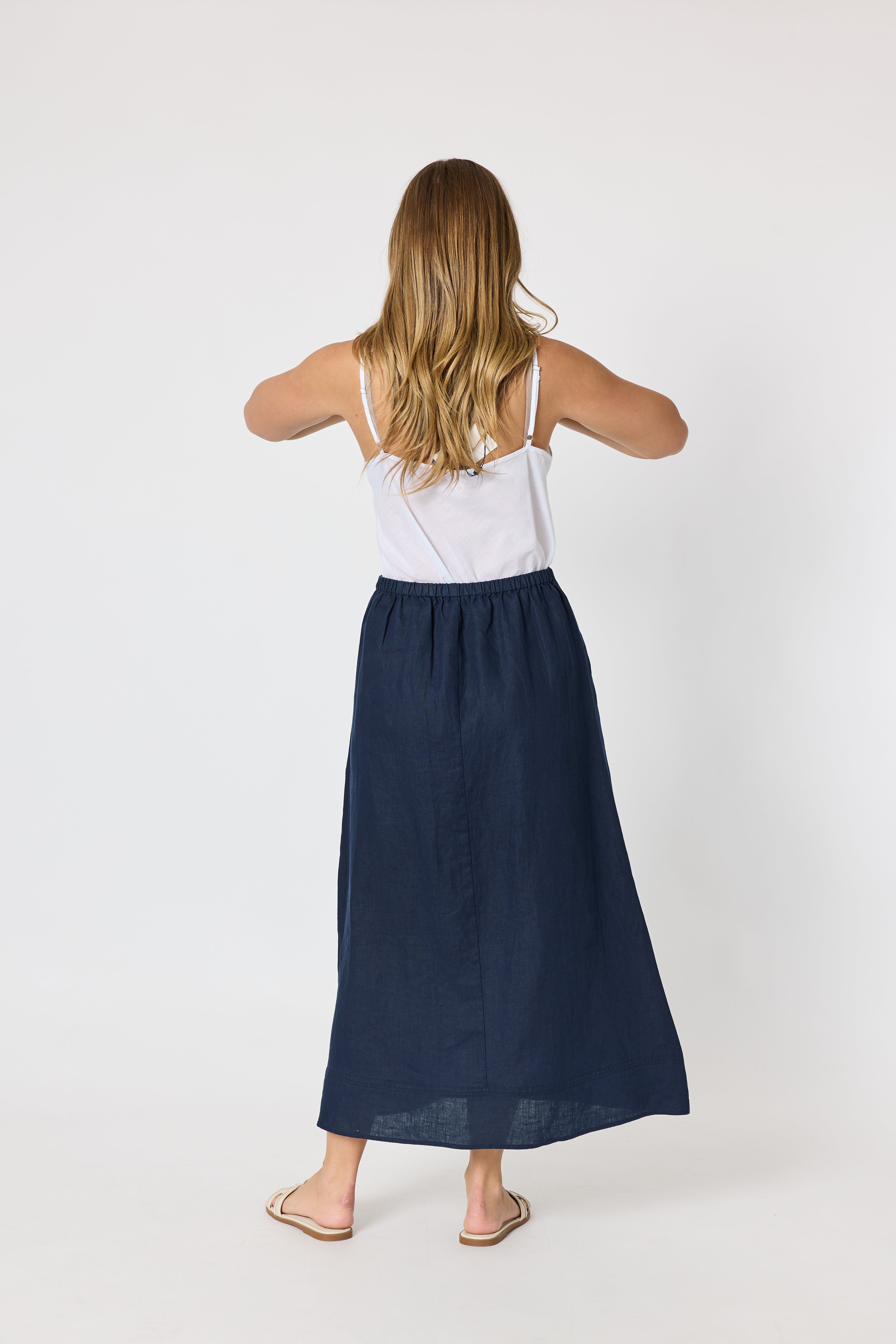 Gordon Smith Amy Linen Skirt - Navy