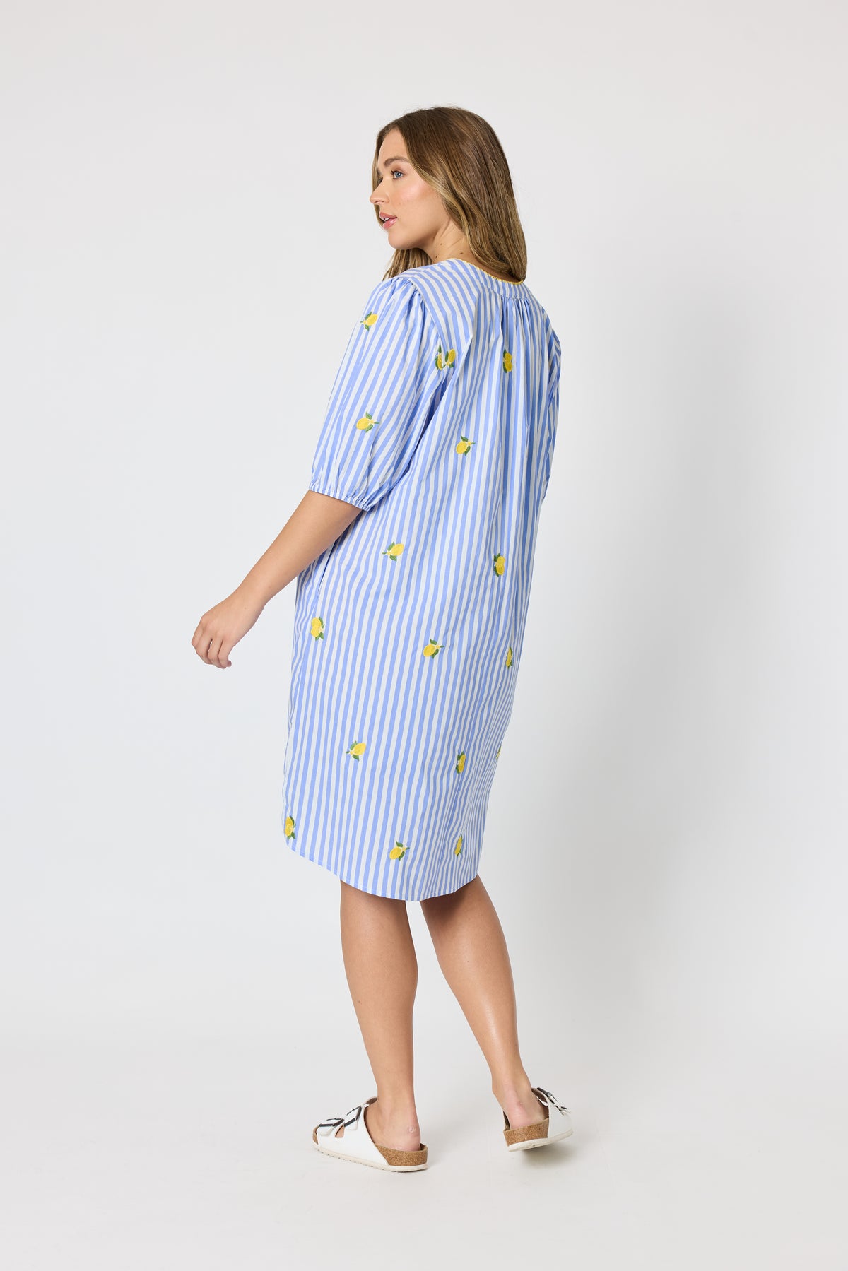 Threadz Spritz Stripe Dress - Blue/White