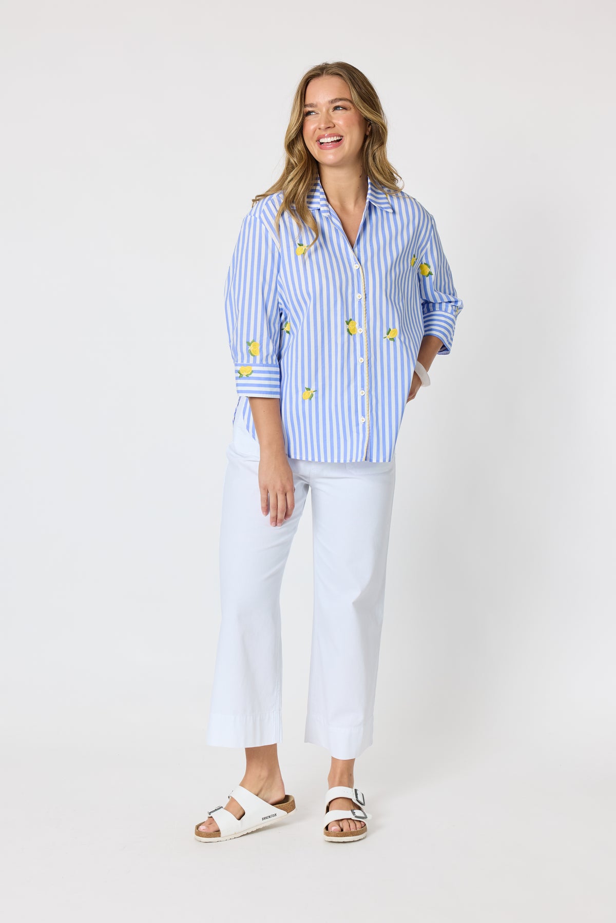 Threadz Spritz Stripe Shirt - Blue/White