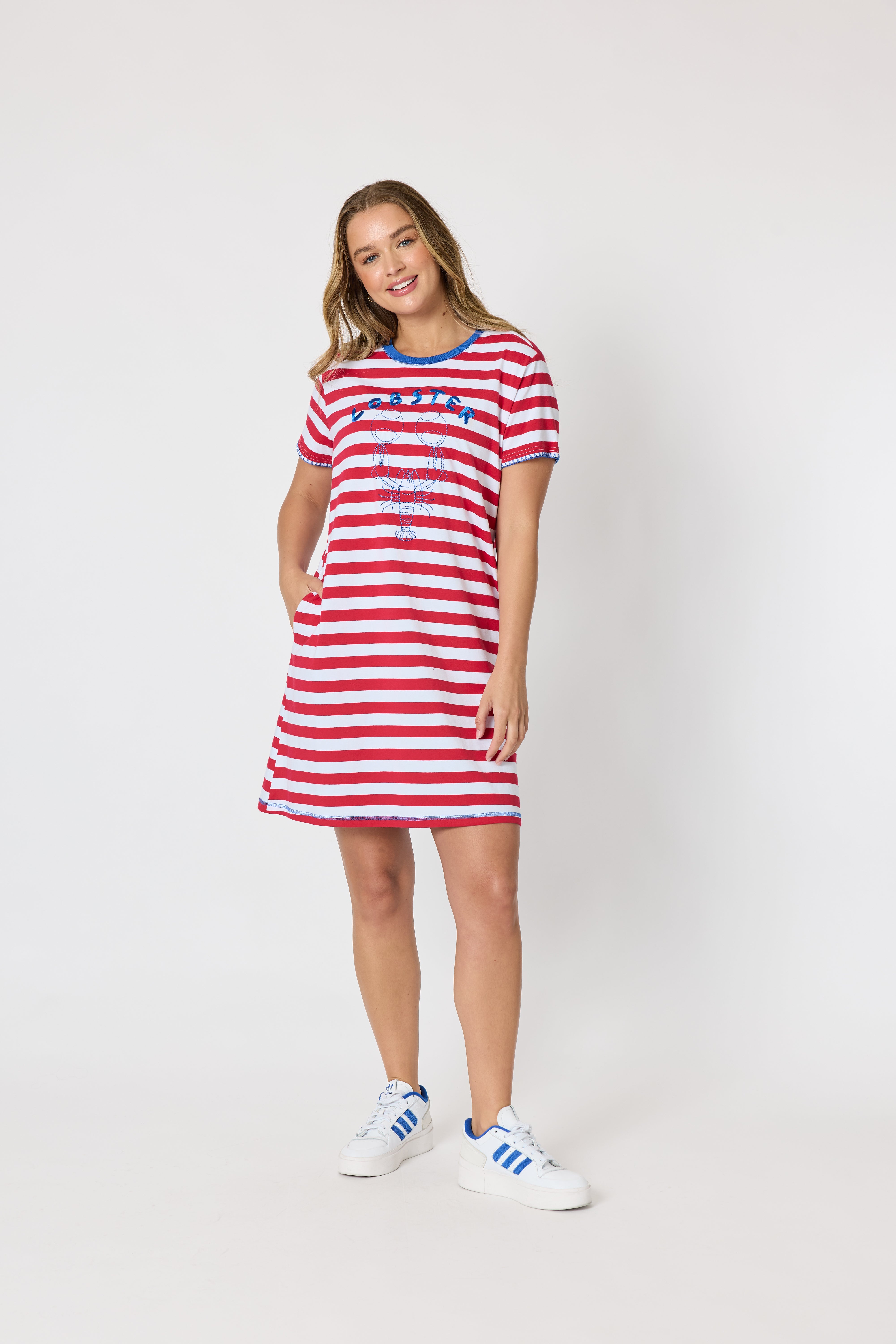 Threadz Rhode Island Stripe Dress - Red/White