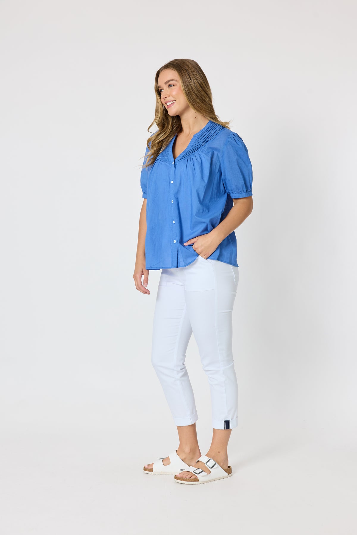 Threadz Acacia Cotton Shirt - Azure