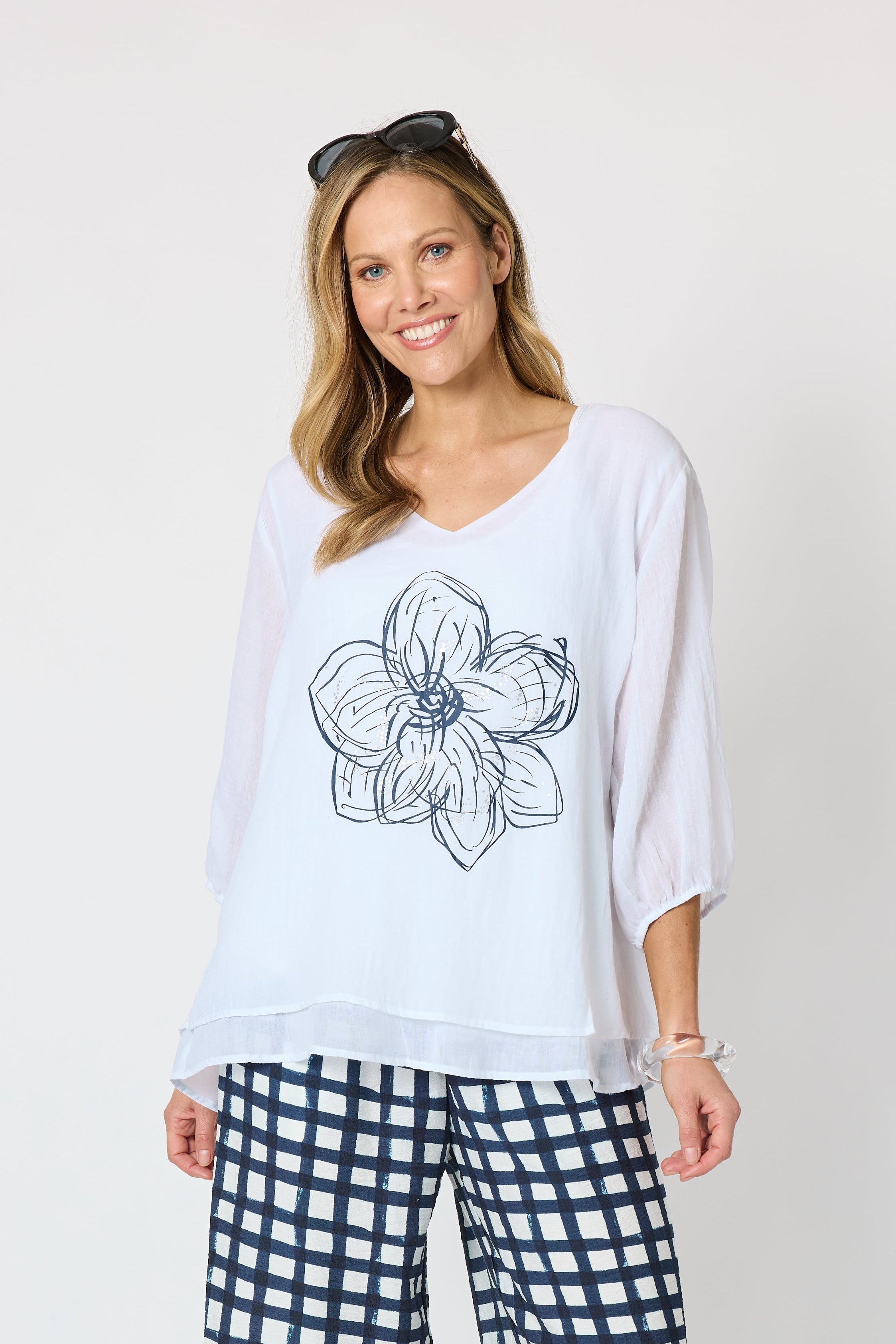 Clarity Camellia Top - White